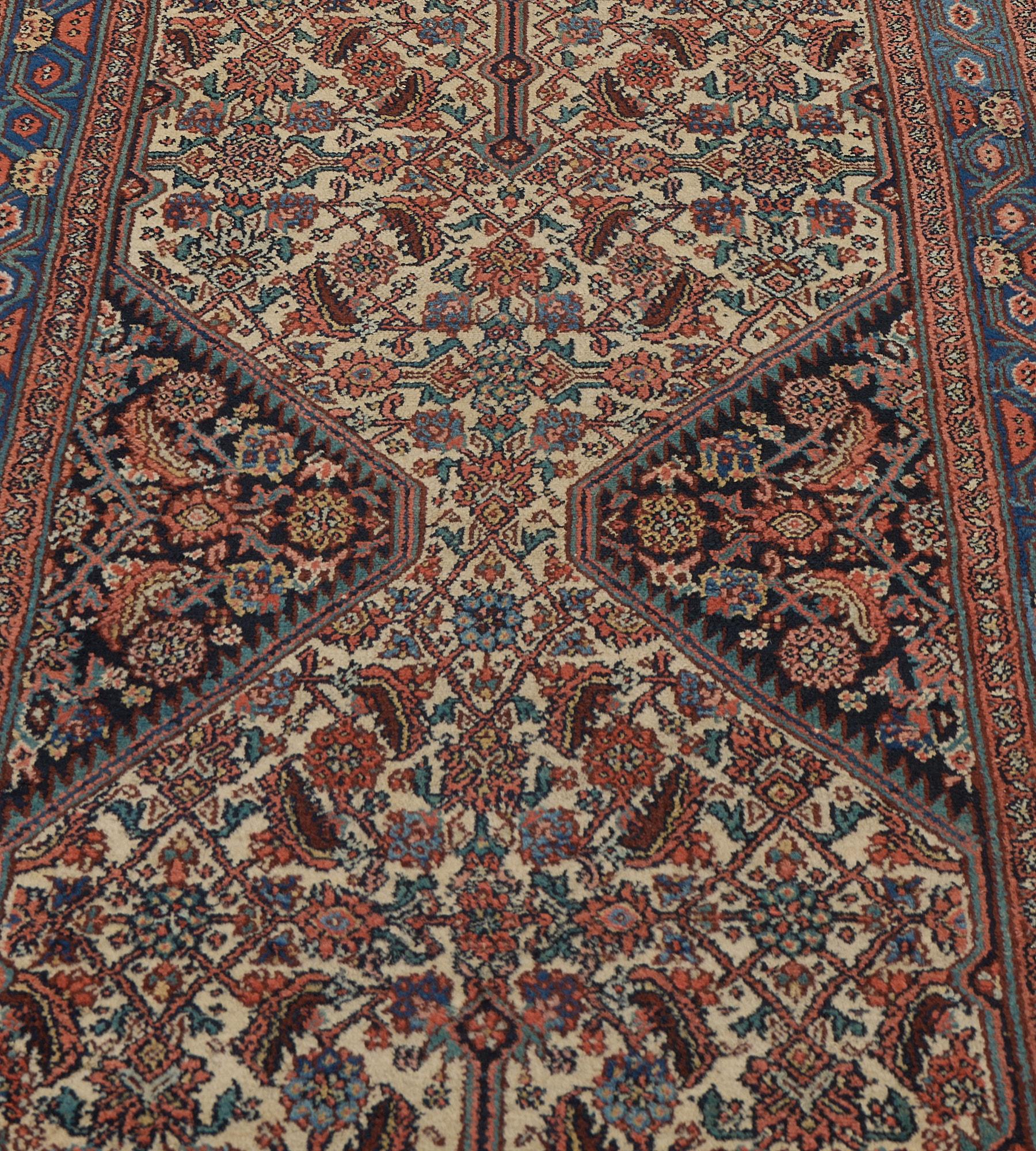20th Century Authentic Antique Circa-1900 Handwoven Wool Persian Serab Runner For Sale