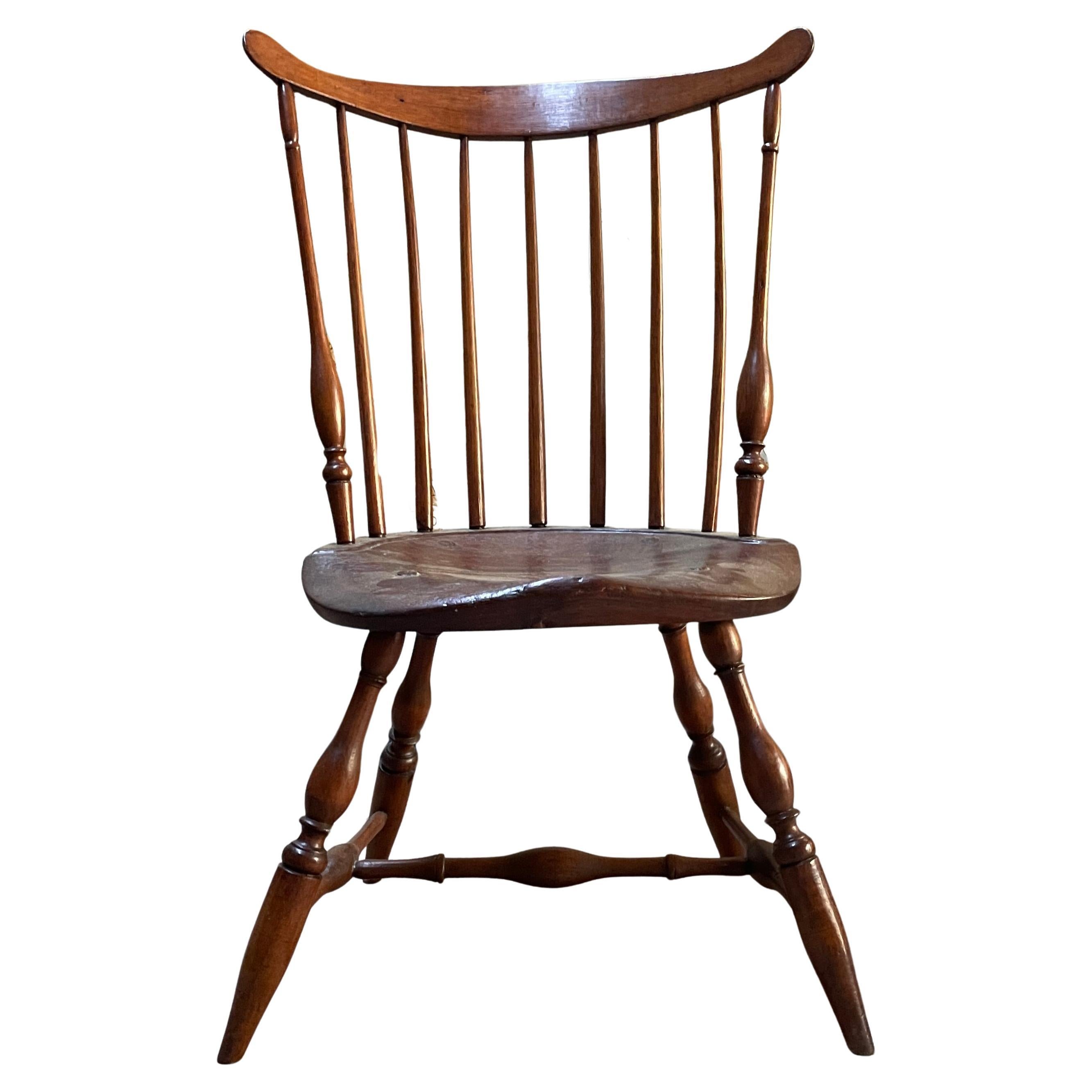 Authentic Antique Fan Back Windsor Side Chair Mid-Atlantic DE PA Dimes