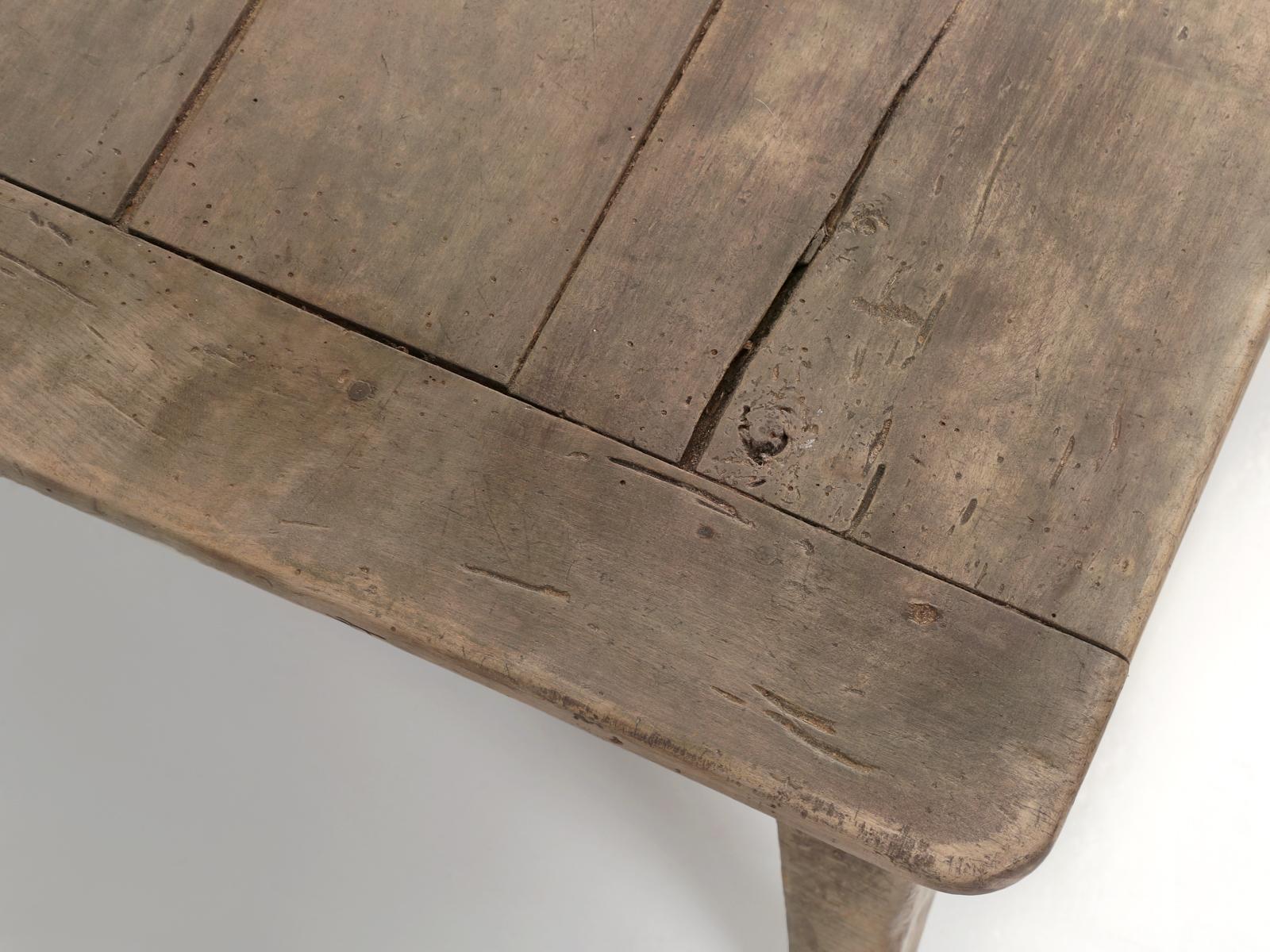 Authentic Antique French Farm House Table with Its Original Unrestored Finish In Good Condition In Chicago, IL