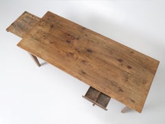 Authentic Antique French Oak Farm House Table Unrestored All Original Condition