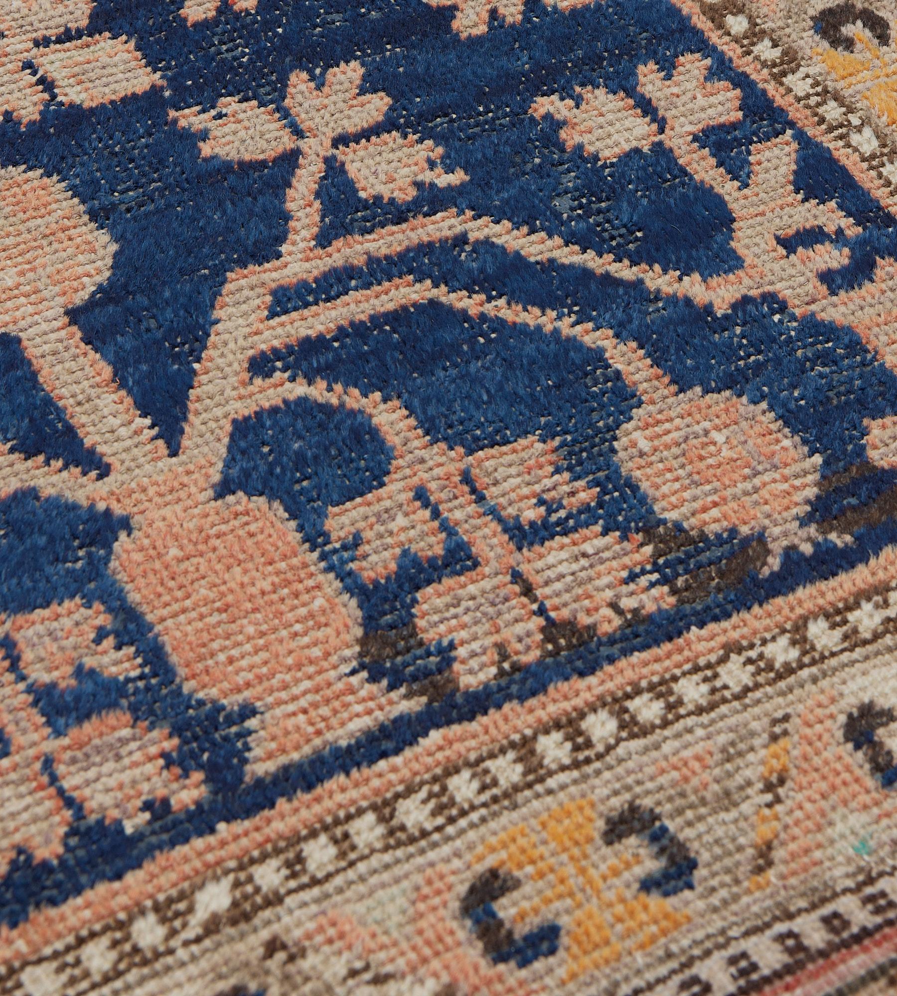 Traves de Mesa Khotan Antiguo Auténtico Tejido a Mano Granada Azul Real Tejido a mano en venta