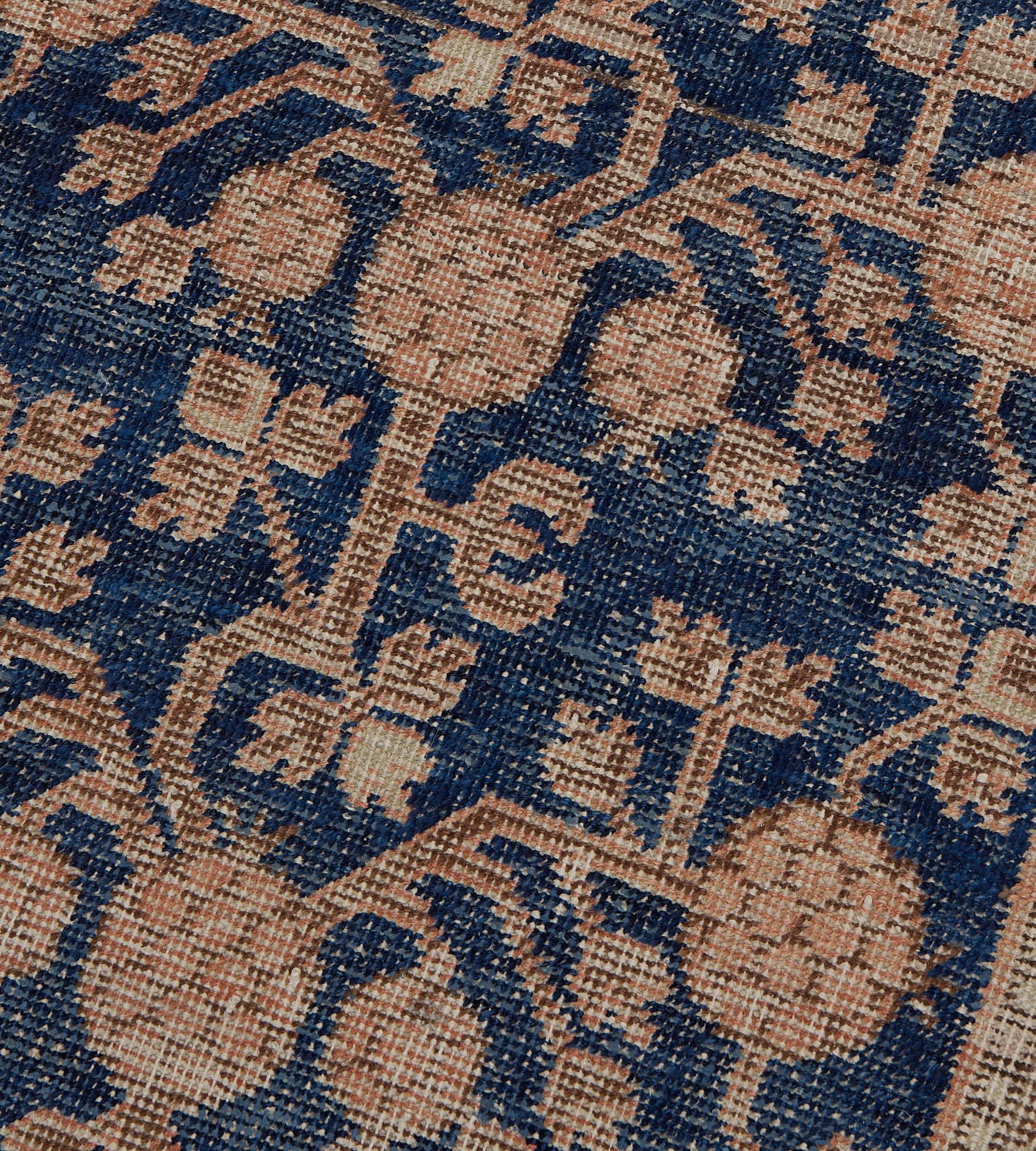 Traves de Mesa Khotan Antiguo Auténtico Tejido a Mano Granada Azul Real siglo XIX en venta