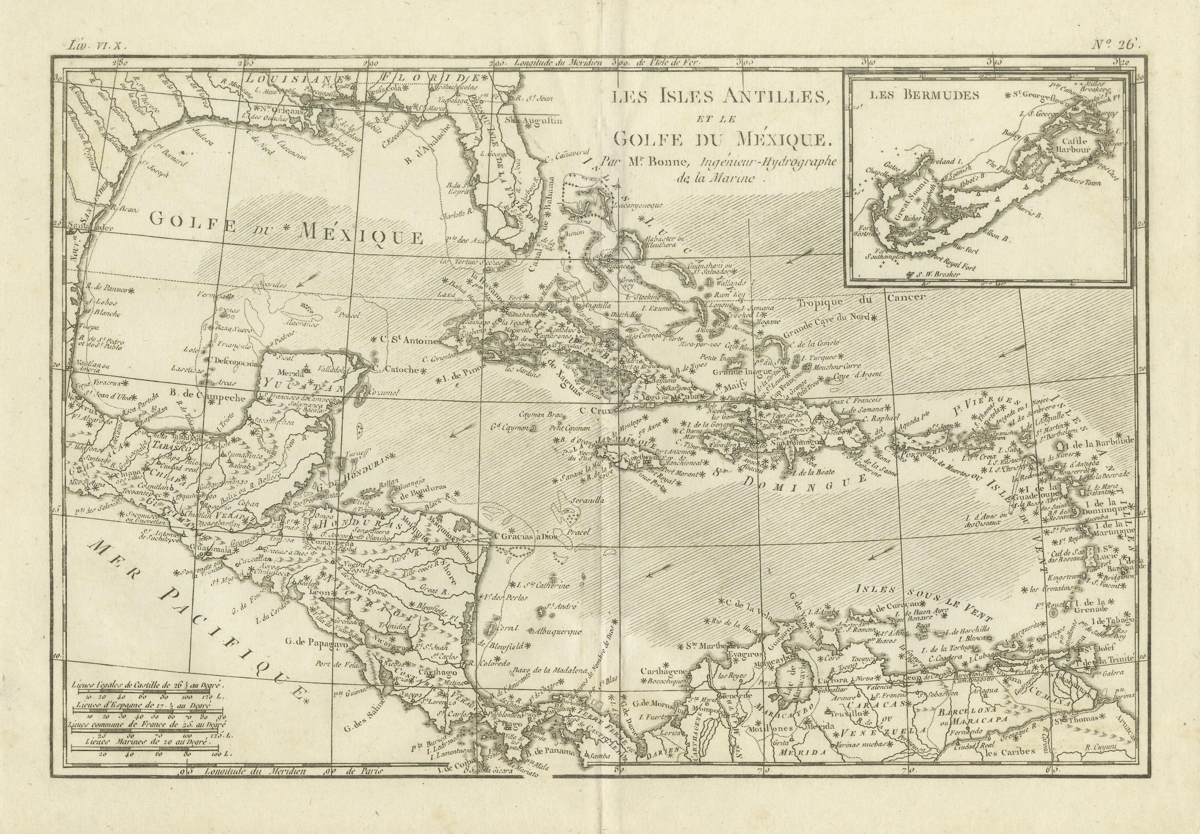 Authentique carte ancienne des Caraïbes, de la côte du Golfe et d'Amérique centrale, 1787 en vente 4