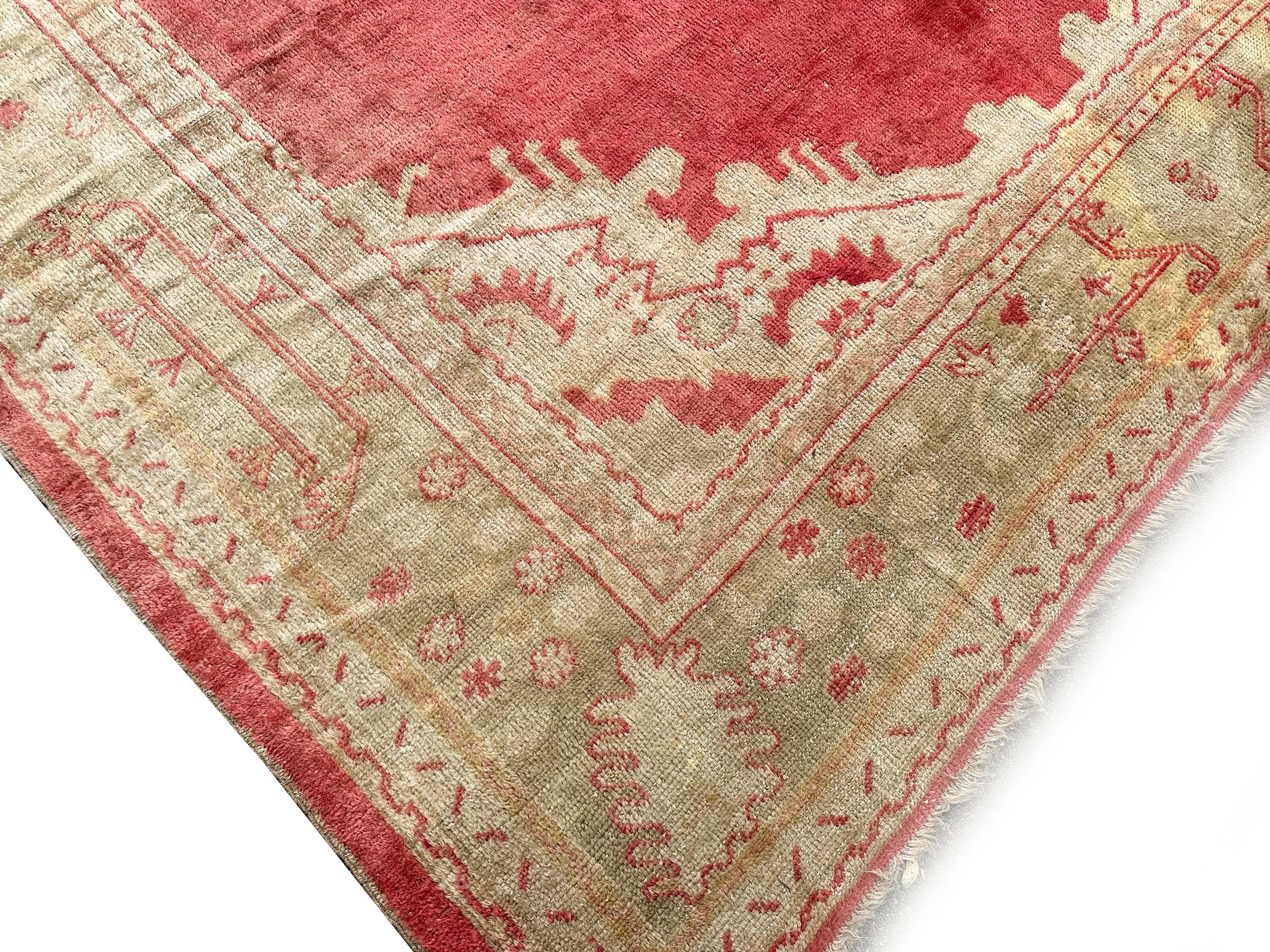 Authentic Antique Oushak Oversized Wool Foundation 1900 10x18 Handmade 305x549cm For Sale 5