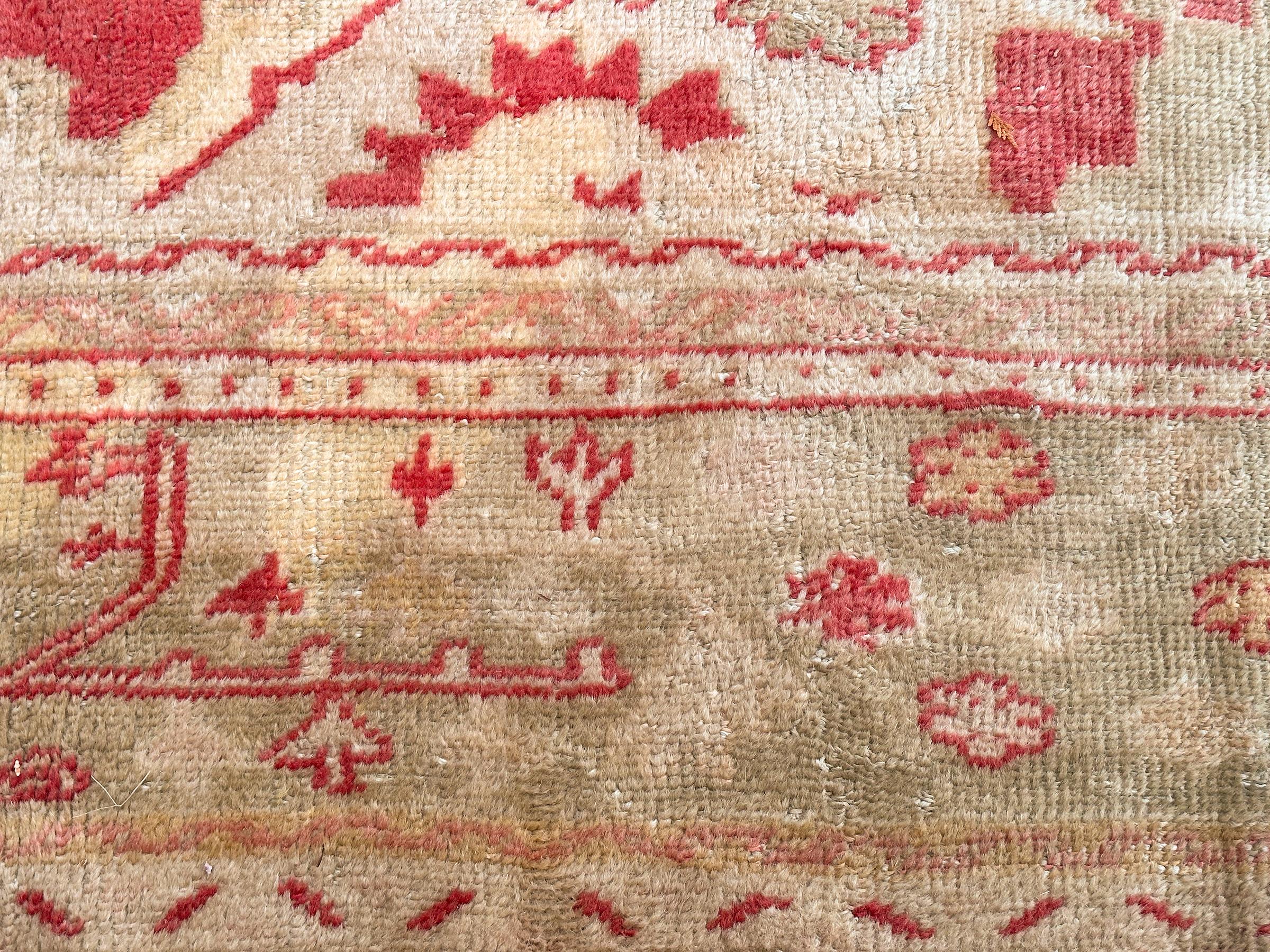 Hand-Knotted Authentic Antique Oushak Oversized Wool Foundation 1900 10x18 Handmade 305x549cm For Sale