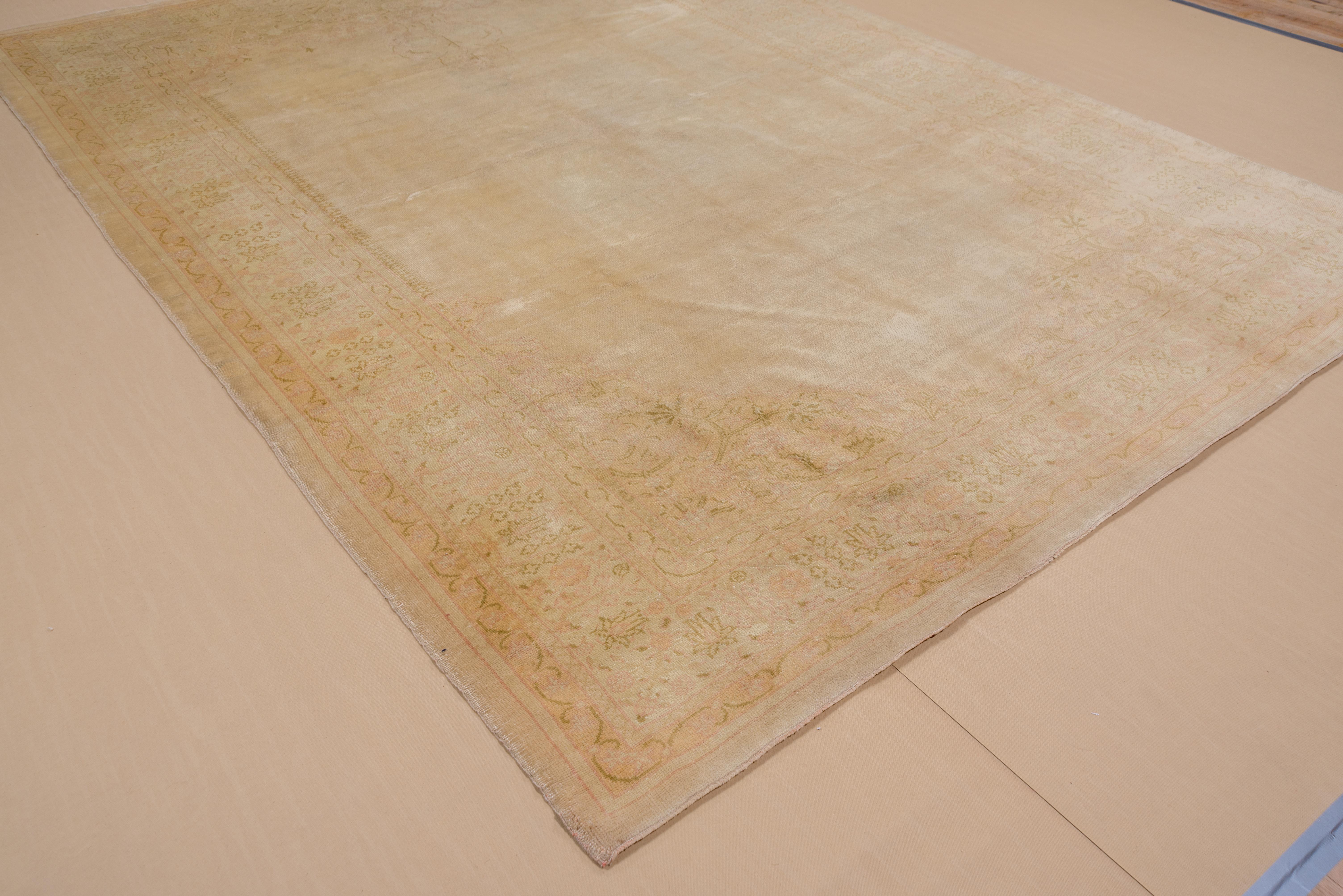 Authentic Antique Oushak Rug with an Open Field, circa 1920s 2