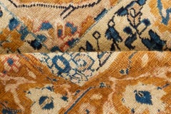 Doris Leslie Blau Authentic Antique Persian Bidjar Orange Handmade Wool Rug