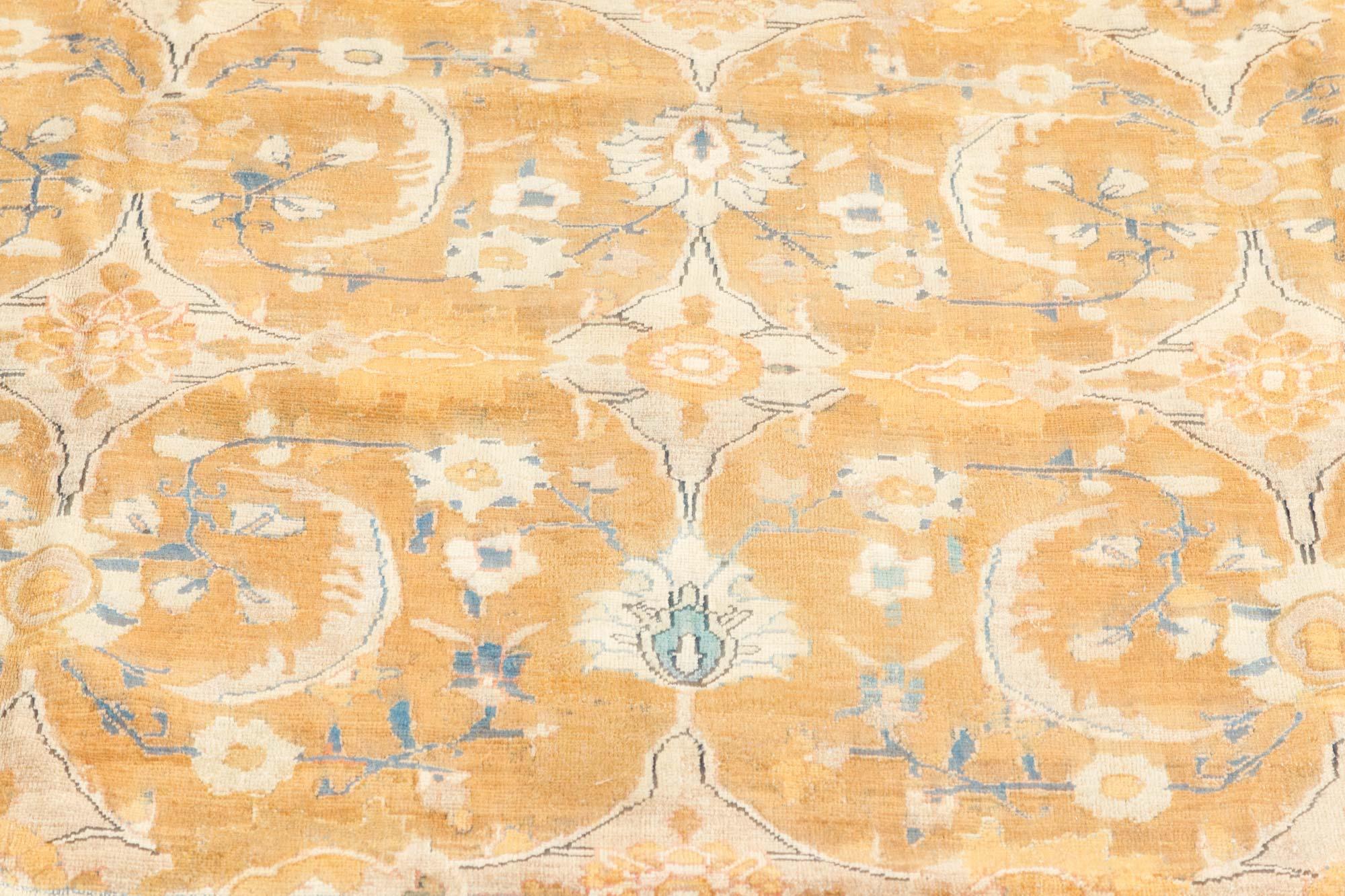 Noué à la main Authentique tapis persan antique Bidjar orange fait à la main en vente