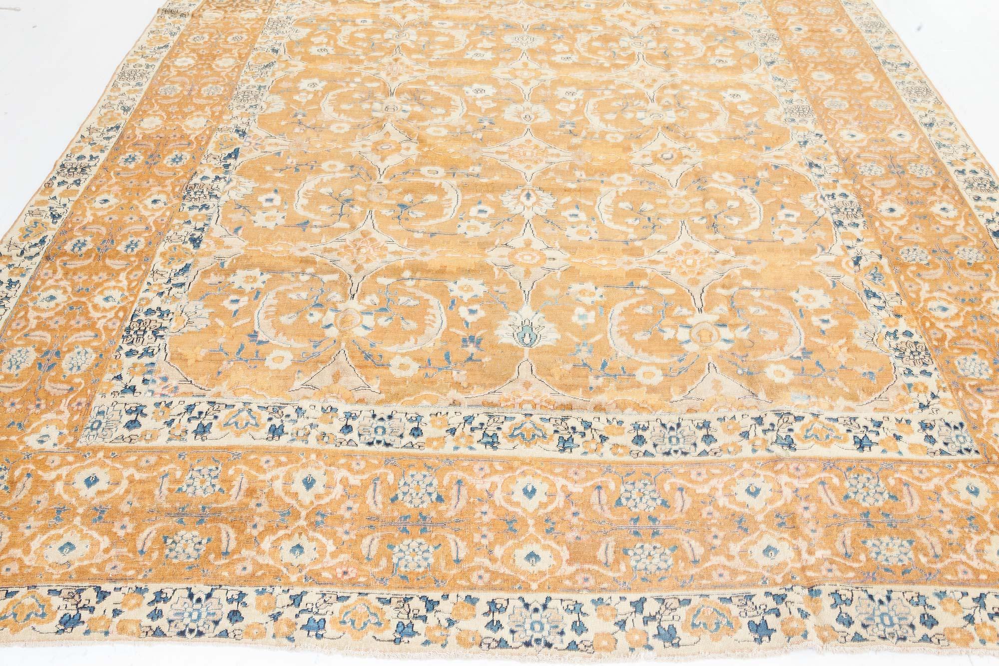 Laine Authentique tapis persan antique Bidjar orange fait à la main en vente