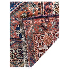 Authentic Antique Persian Yalameh Tribal Rug 1920 circa