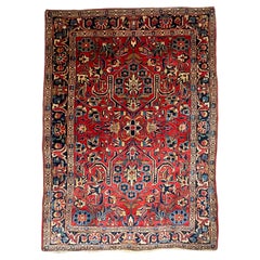 Authentic Antique Red Sarouk Rug