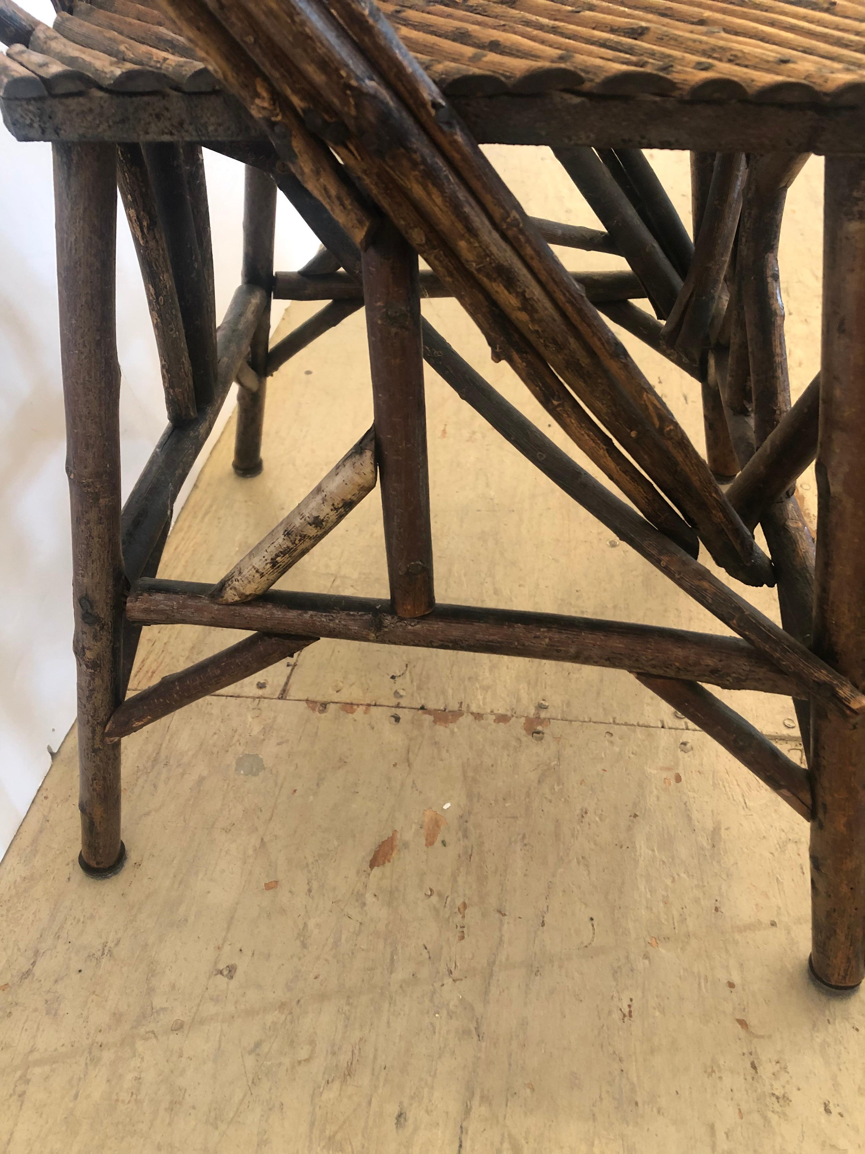 Authentic Antique Rustic Adirondack Twig Chair In Good Condition In Hopewell, NJ