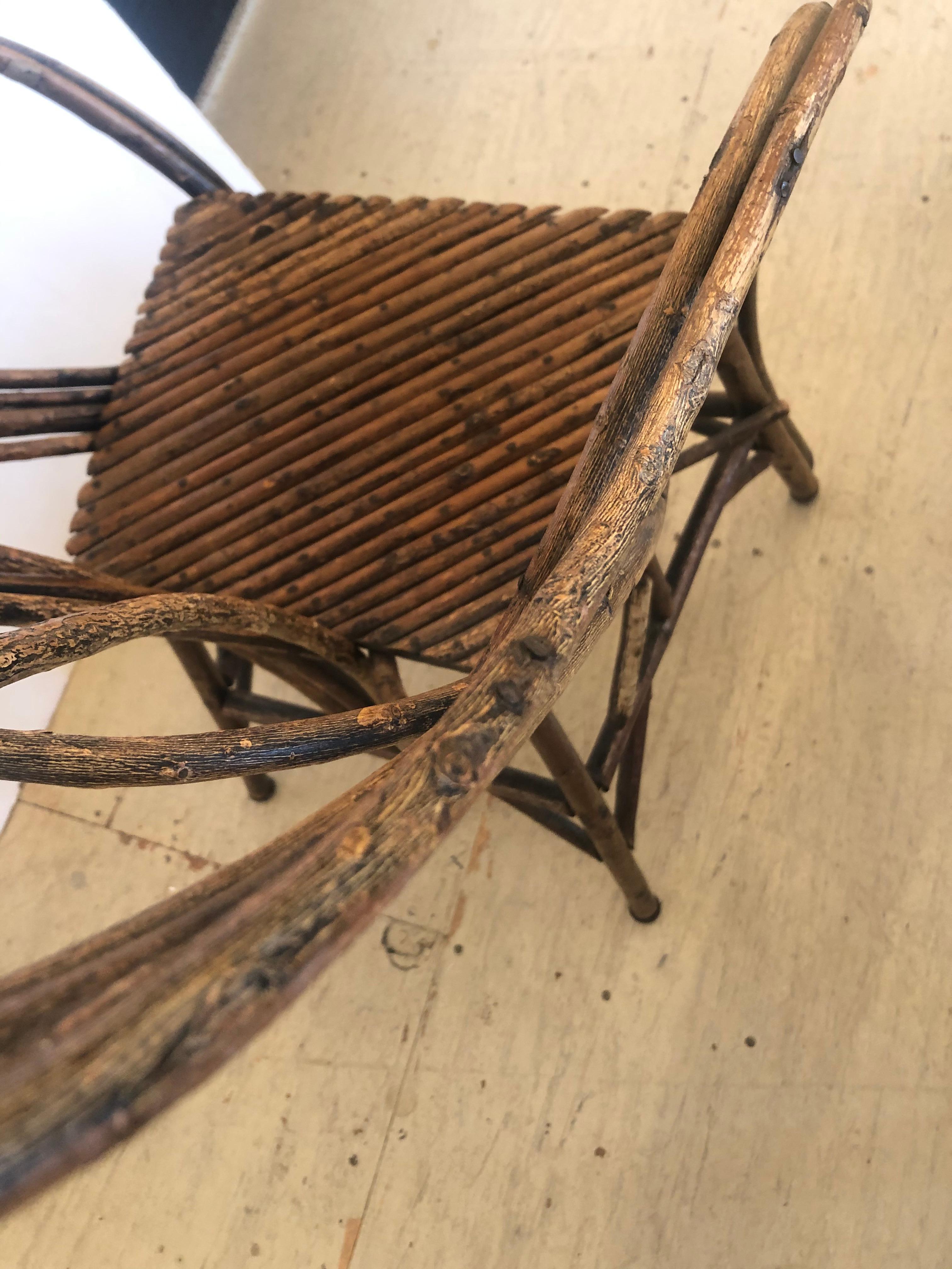 Authentic Antique Rustic Adirondack Twig Chair 2