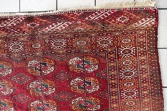 Authentic Antique Turkmen Tekke Rug with Gul Motifs 4.4' x 6' - 1C1197