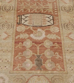 Antique Hand-Knotted Wool Khotan Runner, Early 20th Century