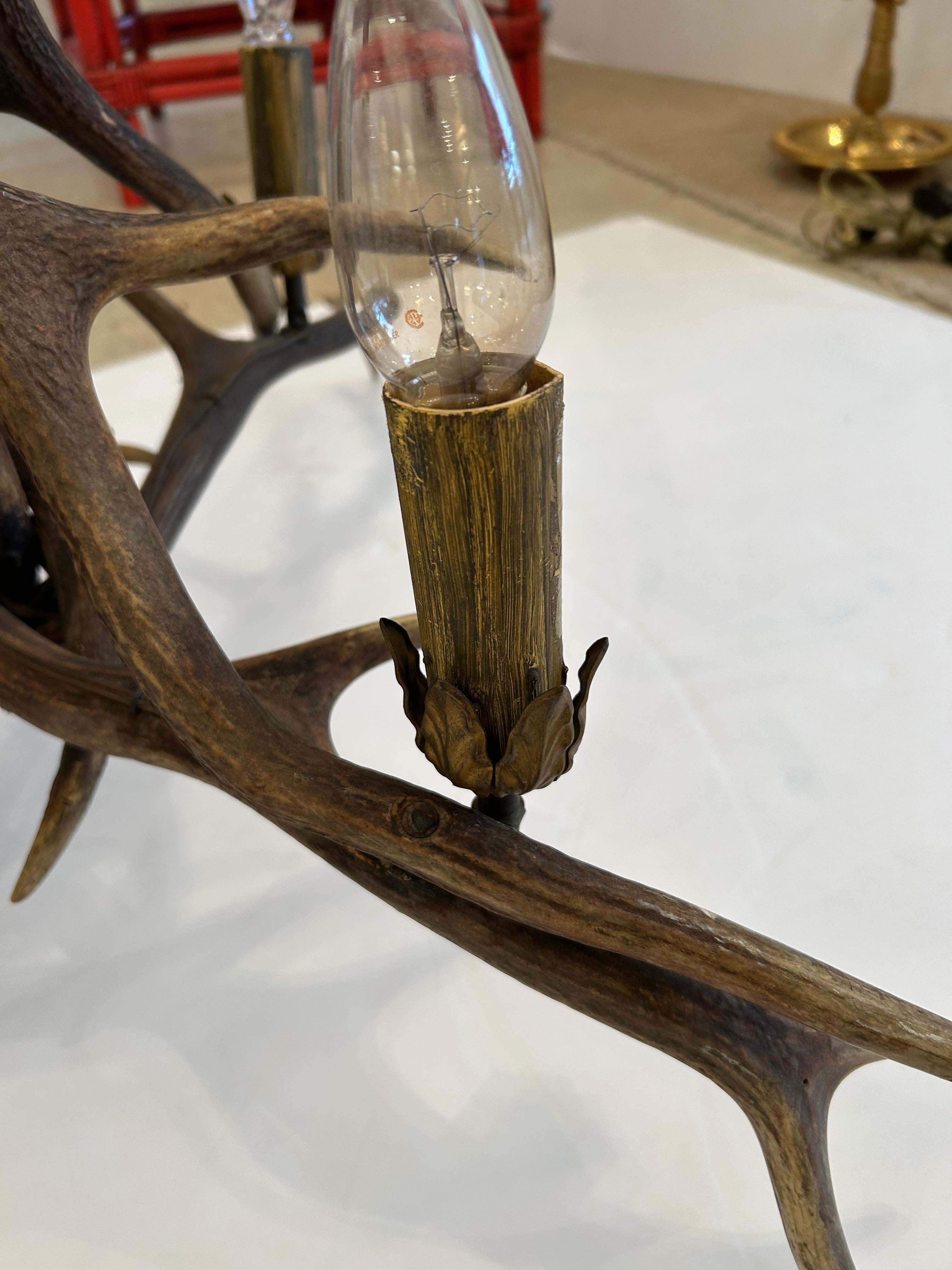 Authentic Antler Chandelier with Wonderful Shape For Sale 4
