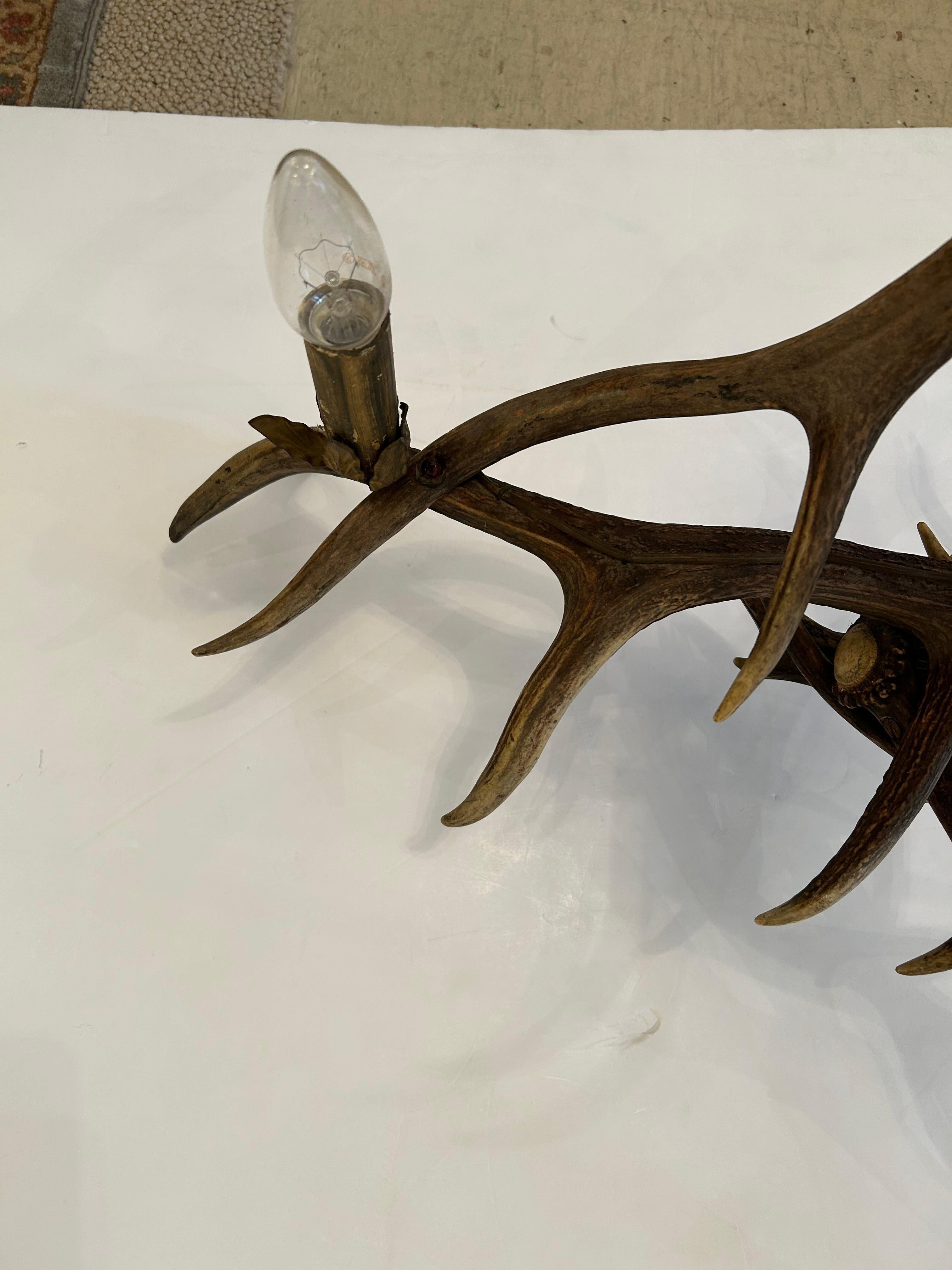 Authentic Antler Chandelier with Wonderful Shape For Sale 2