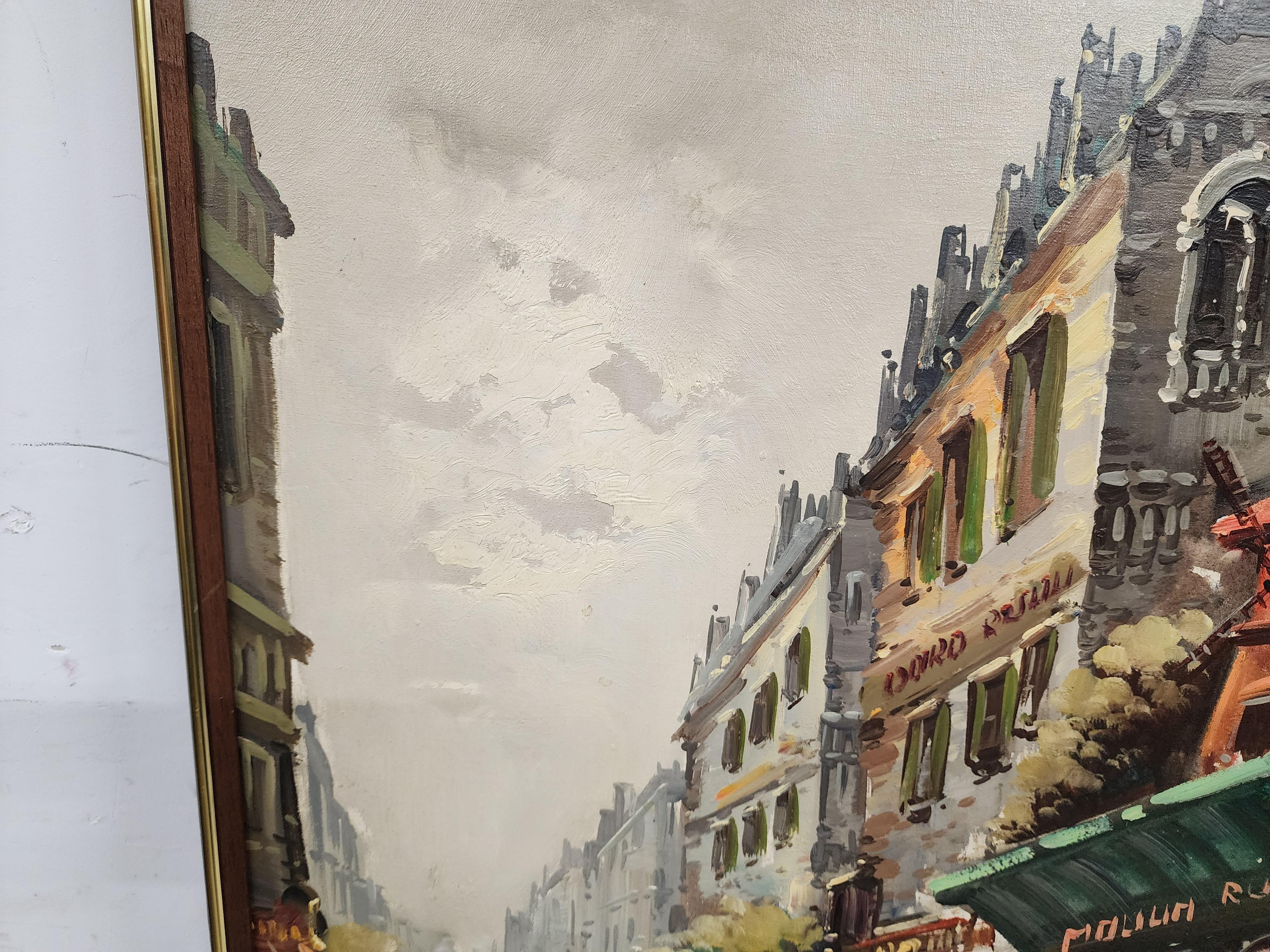 Authentic Antonio DeVity Paris Oil Painting In Good Condition In Lake Worth, FL