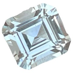 Authentic Aquamarine Gemstones 3.15 carats Asscher Cut Natural Pakistani Gem