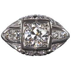 Art Deco 1.27 Carat Diamond Platinum Ring