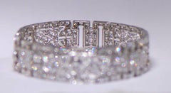 Authentic Art Deco 1920s Diamond Platinum Panel Bracelet