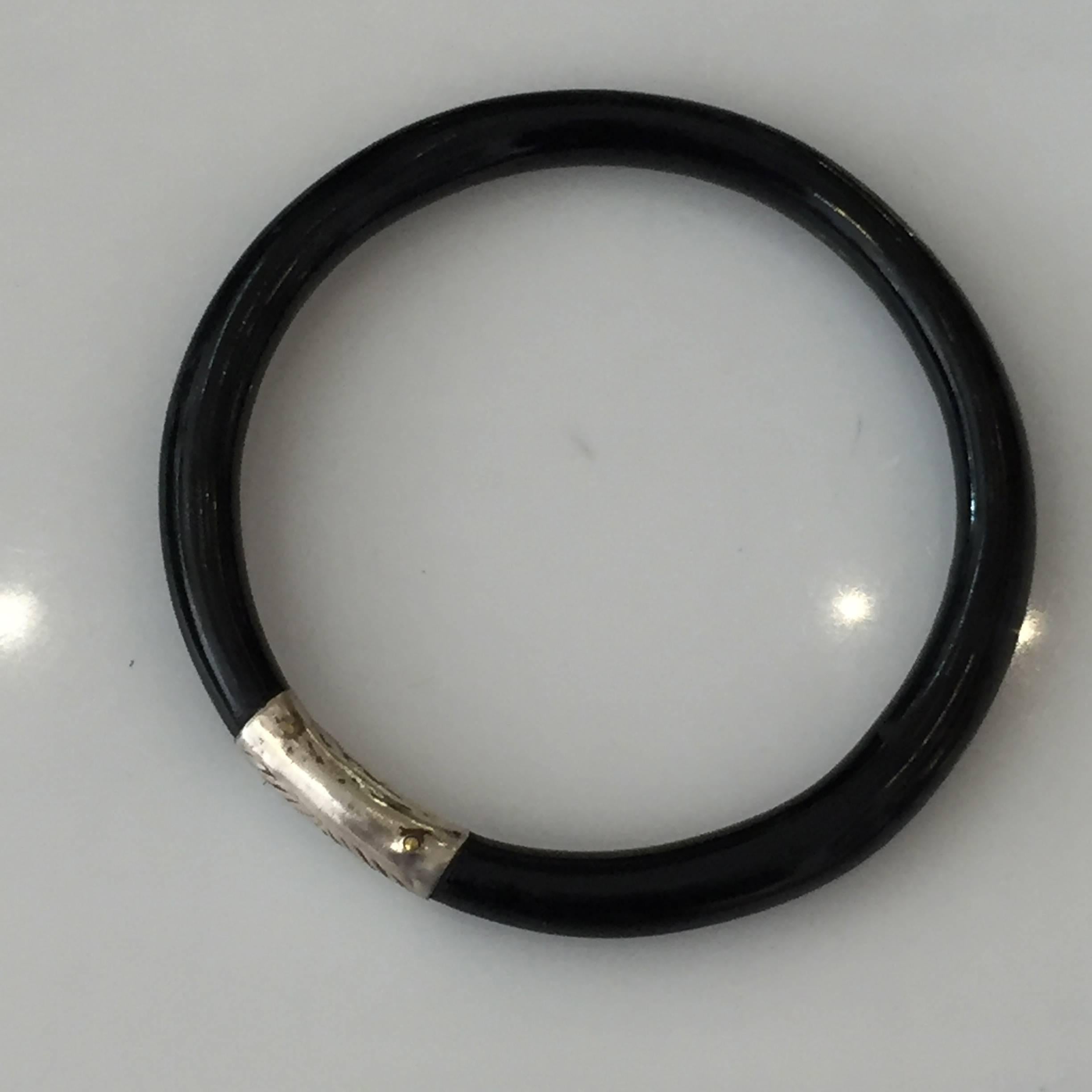 Bijoux Bracelets Bracelets manchette bracelet vintage noir en bakélite 