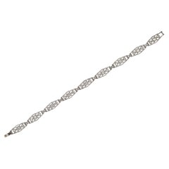 Authentic Art Deco Diamond Platinum Link Bracelet