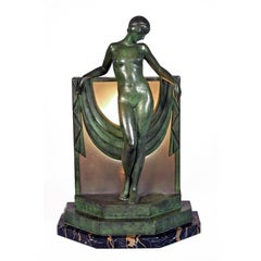 Authentic Art Deco Sculptural-luminaire by Fayral 'Pierre Le Faguays'