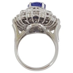 Authentic Art Deco Vintage Agl Certified Ceylon Sapphire Ring