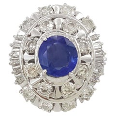 Authentic Art Deco Vintage Agl Certified Ceylon Sapphire Ring