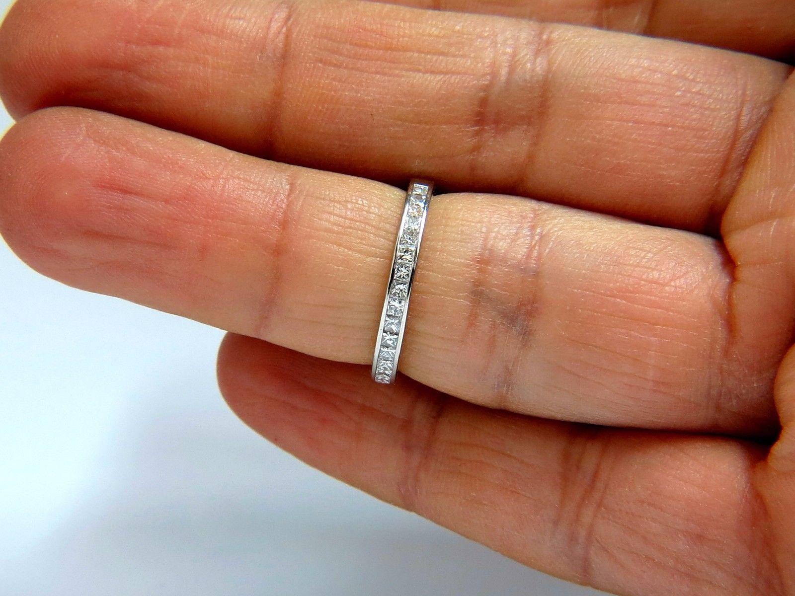 Authentic Asprey .65 Carat Natural Princess Cut Diamonds Band In New Condition For Sale In New York, NY