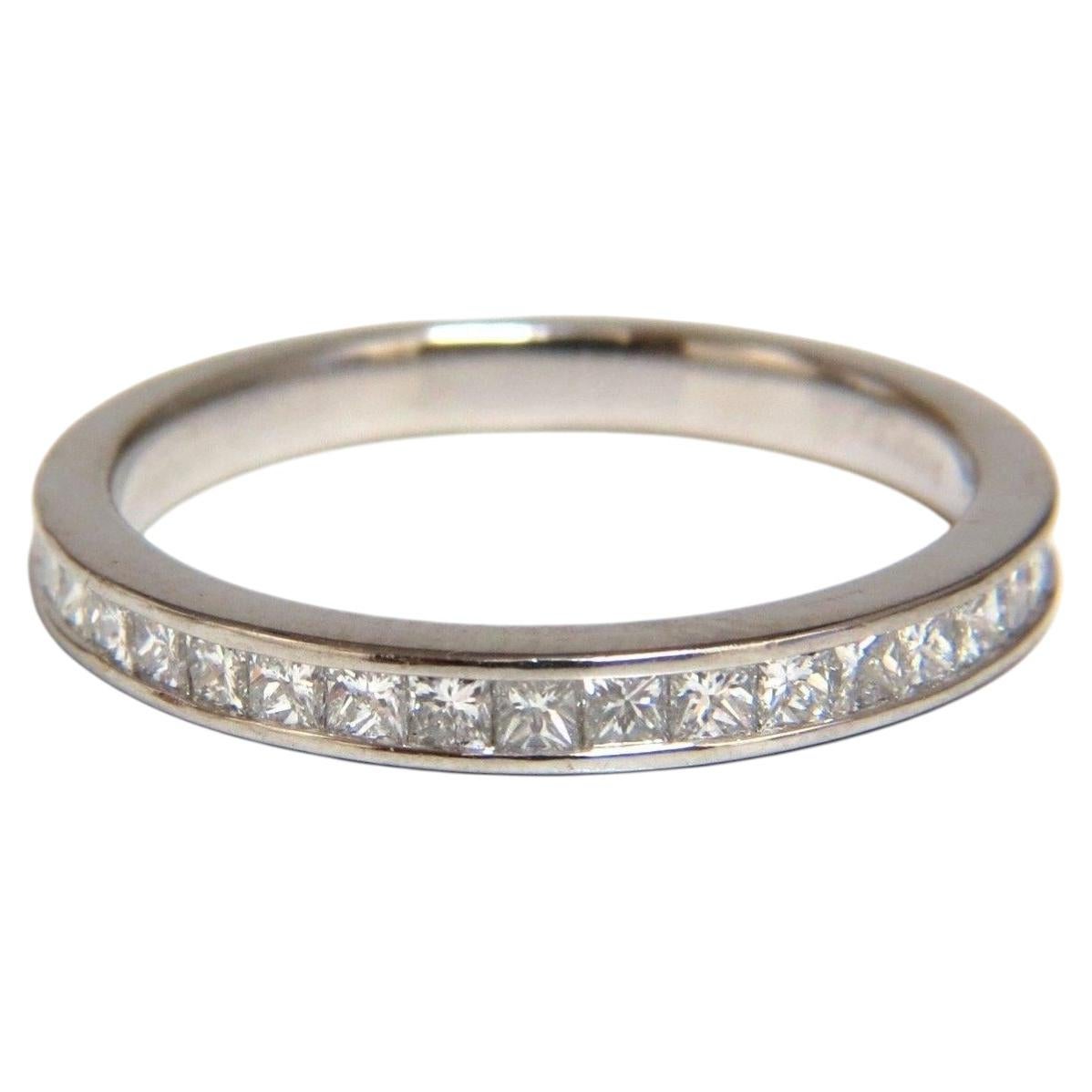 Authentic Asprey .65ct natural princess cut diamonds band *v For Sale
