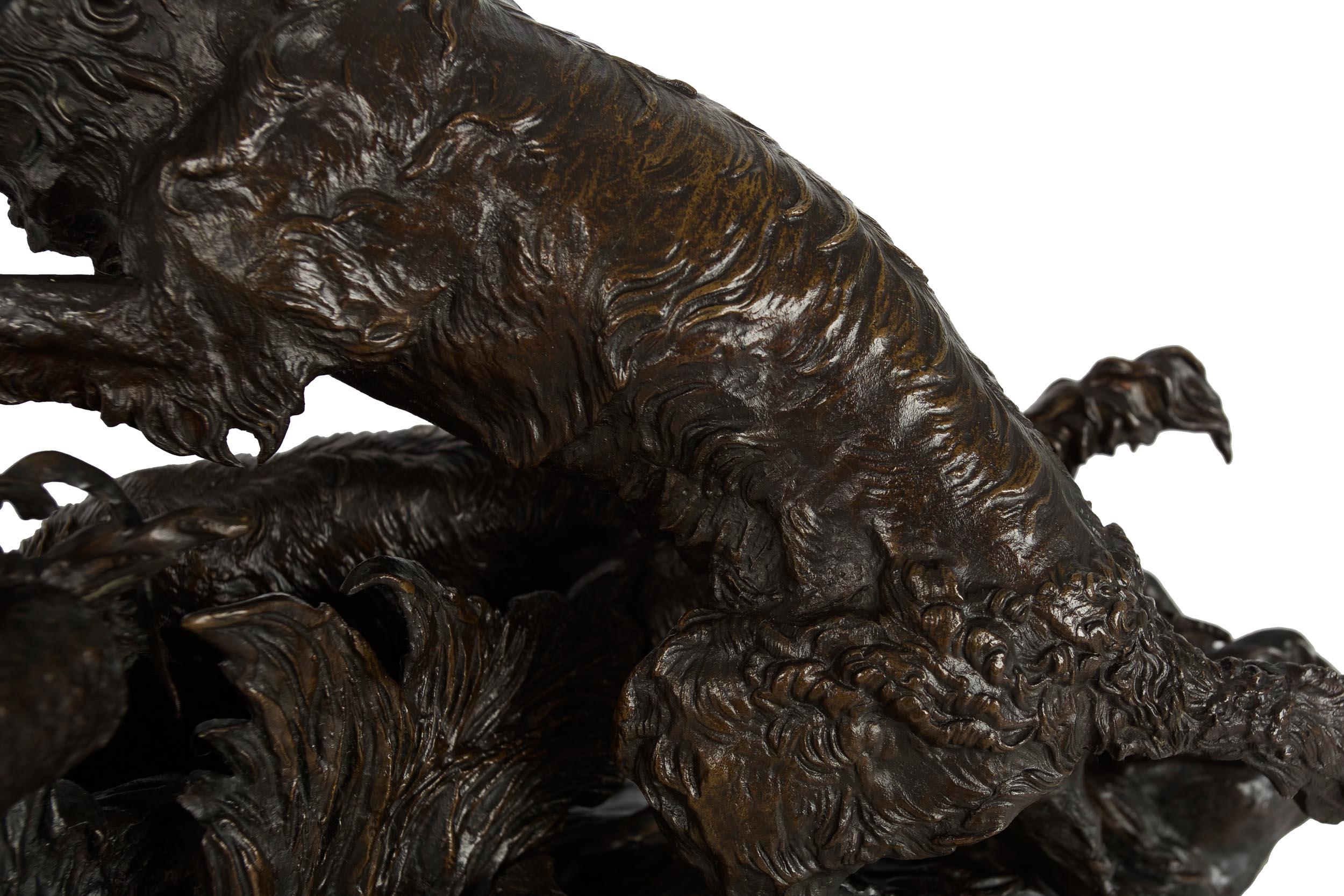 Authentique sculpture de chasse au canard en bronze ancien coulé de Pierre J. Mene en vente 4