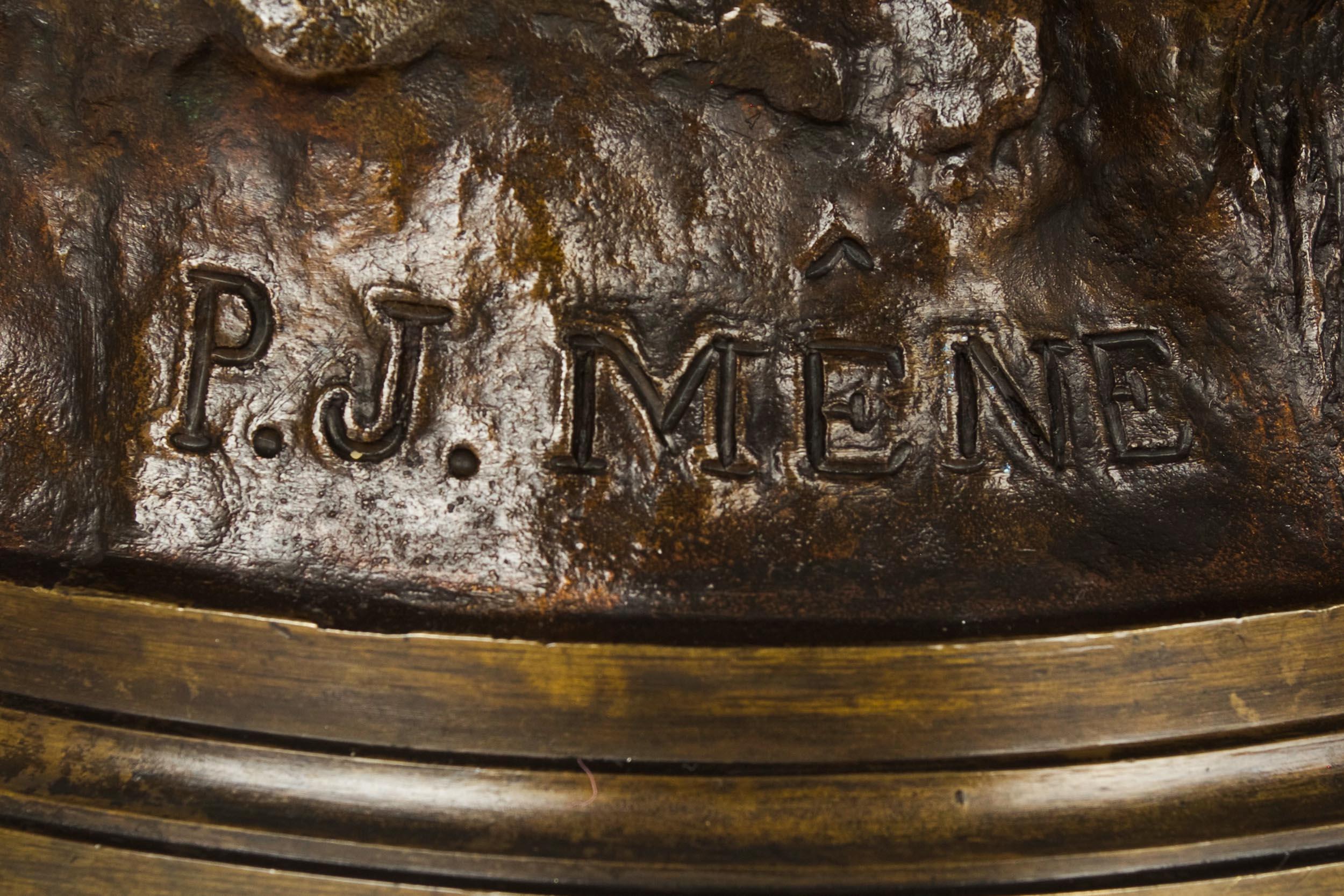 Authentique sculpture de chasse au canard en bronze ancien coulé de Pierre J. Mene en vente 5