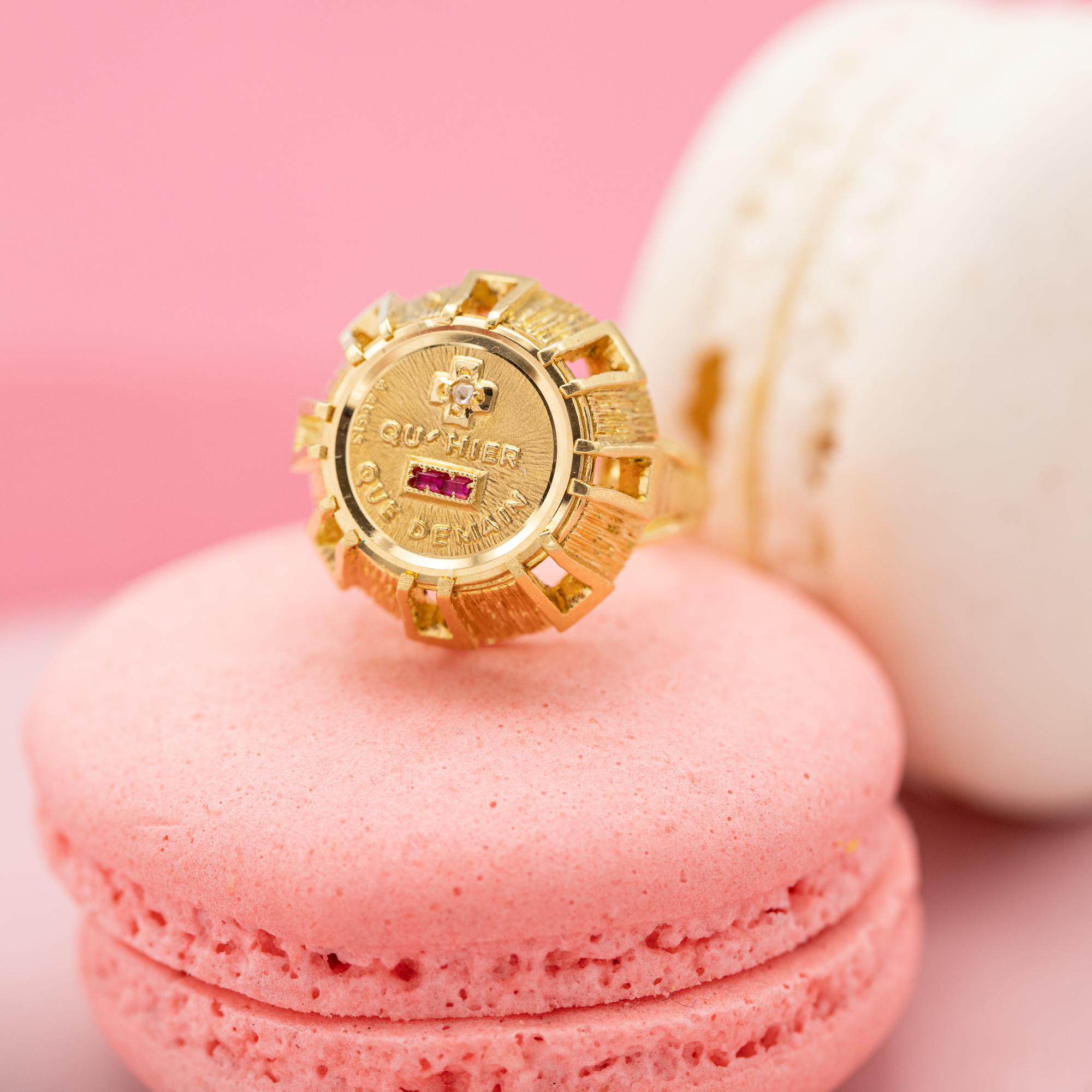 Authentic Augis - Plus qu'hier et moins que demain - French love 18k solid gold 4