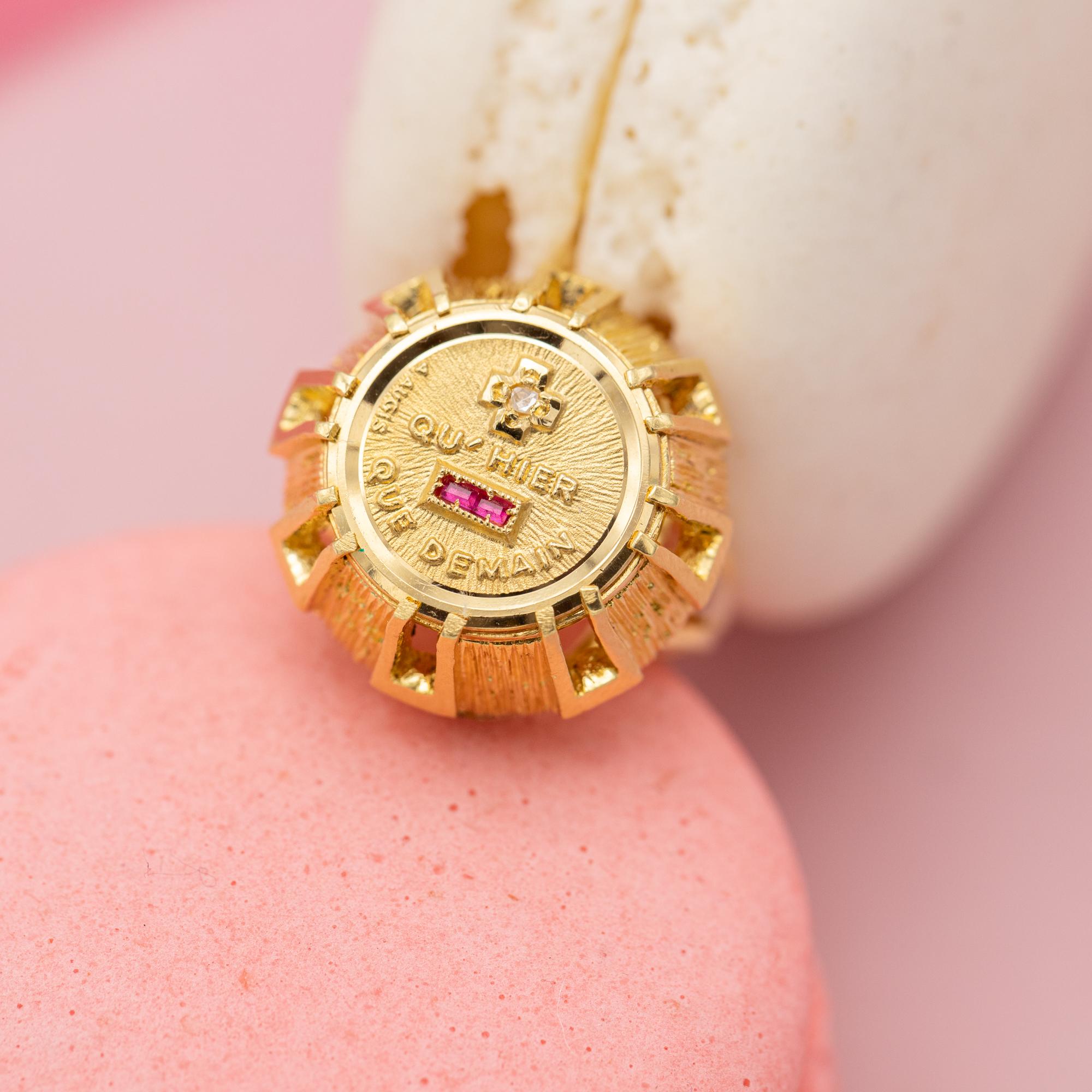 Authentic Augis - Plus qu'hier et moins que demain - French love 18k solid gold 5