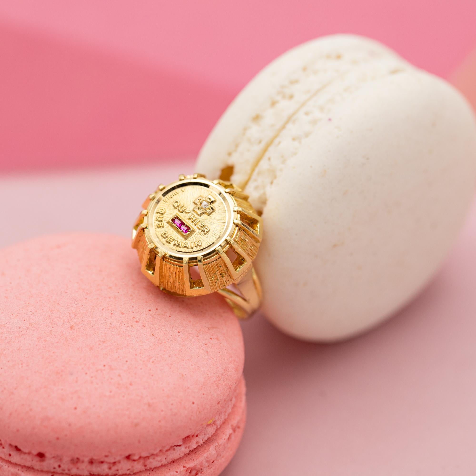 Authentic Augis - Plus qu'hier et moins que demain - French love 18k solid gold 6