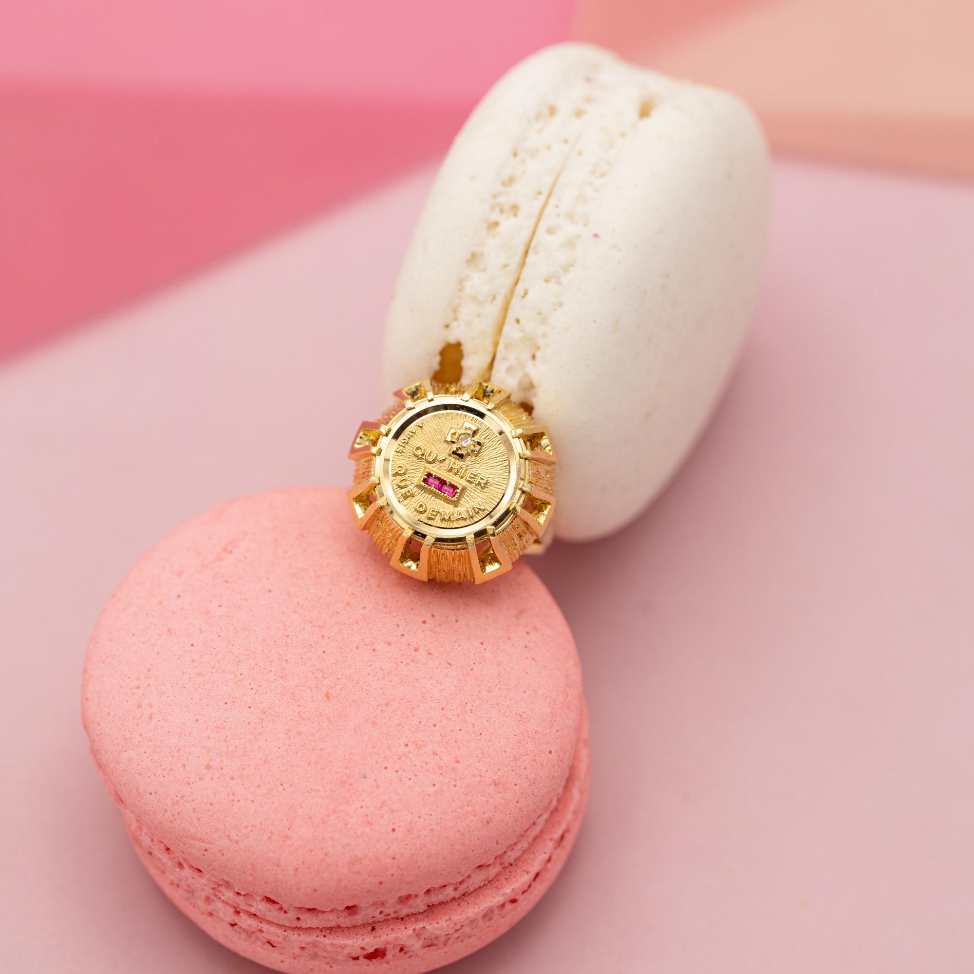 Authentic Augis - Plus qu'hier et moins que demain - French love 18k solid gold 7