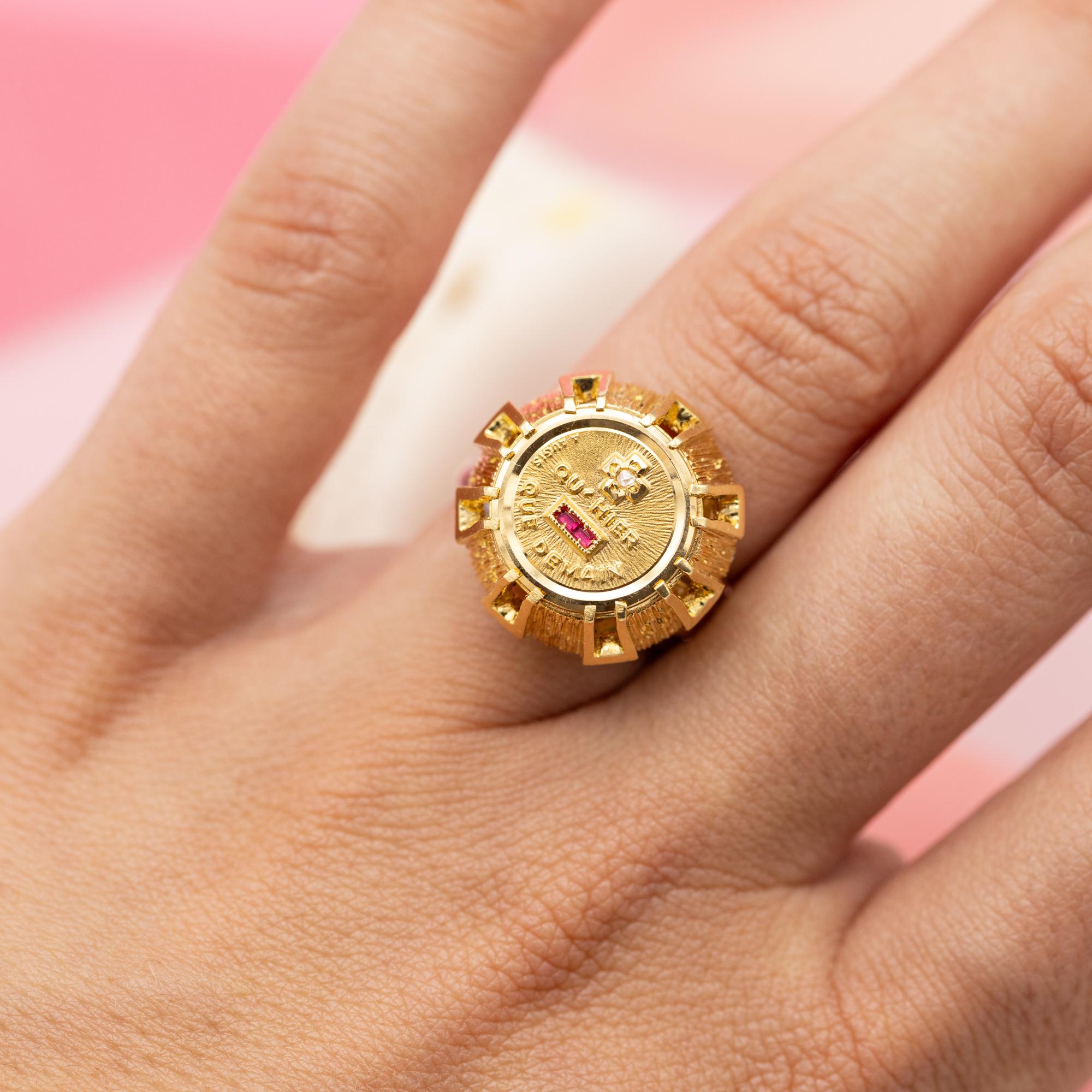 Retro Authentic Augis - Plus qu'hier et moins que demain - French love 18k solid gold