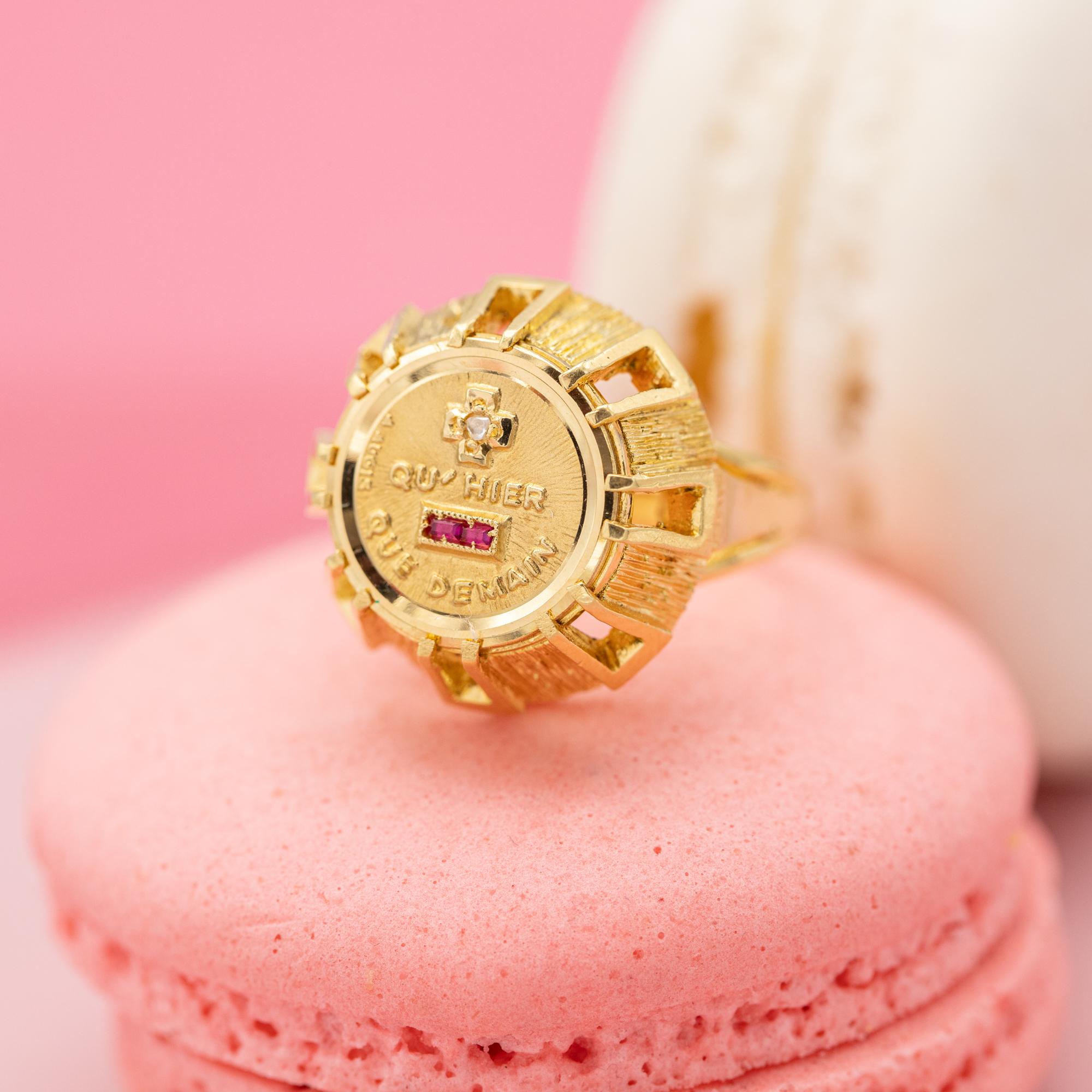 Authentic Augis - Plus qu'hier et moins que demain - French love 18k solid gold 3