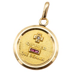 Vintage Authentic Augis - Plus qu'hier et moins que demain - French love 18k solid gold