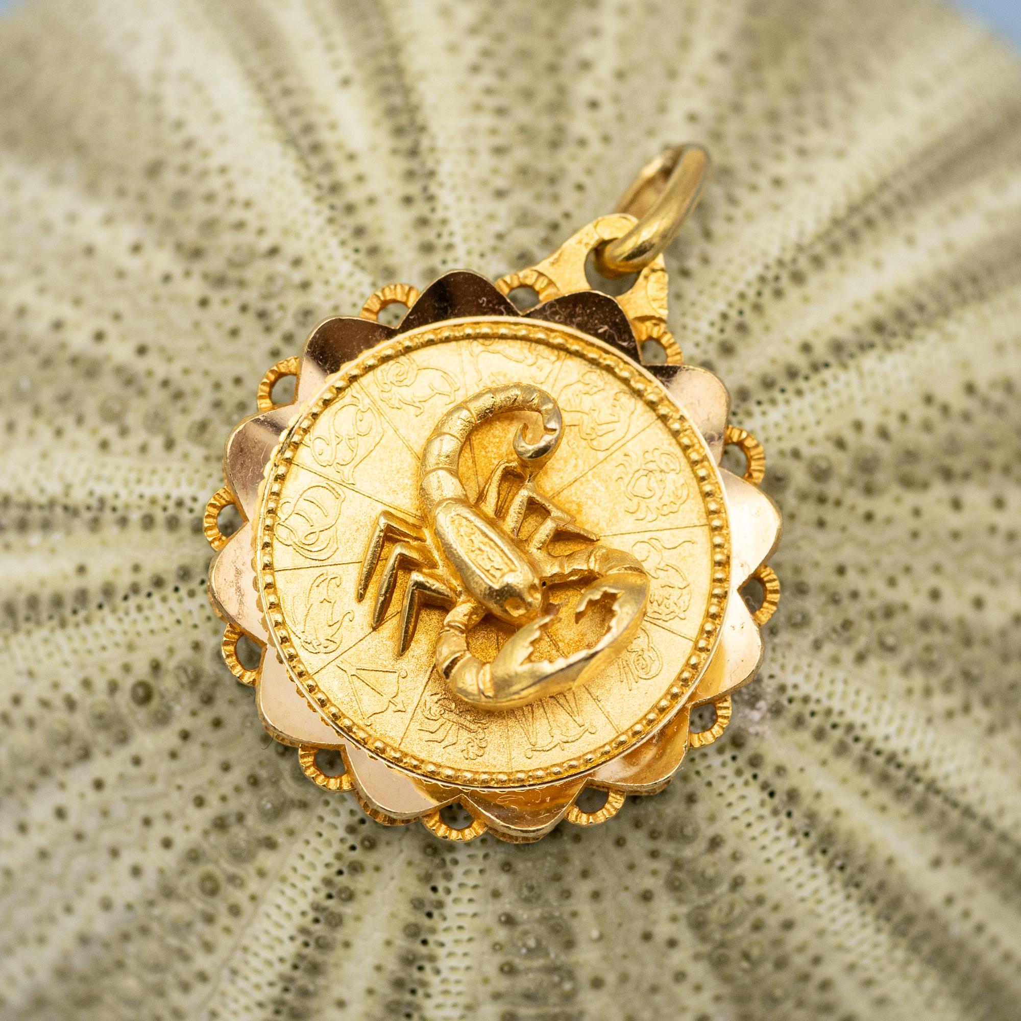 Autentico Augis - Ciondolo Scorpione - Segno zodiacale - Oro massiccio francese 18 ct. In condizioni buone a Antwerp, BE