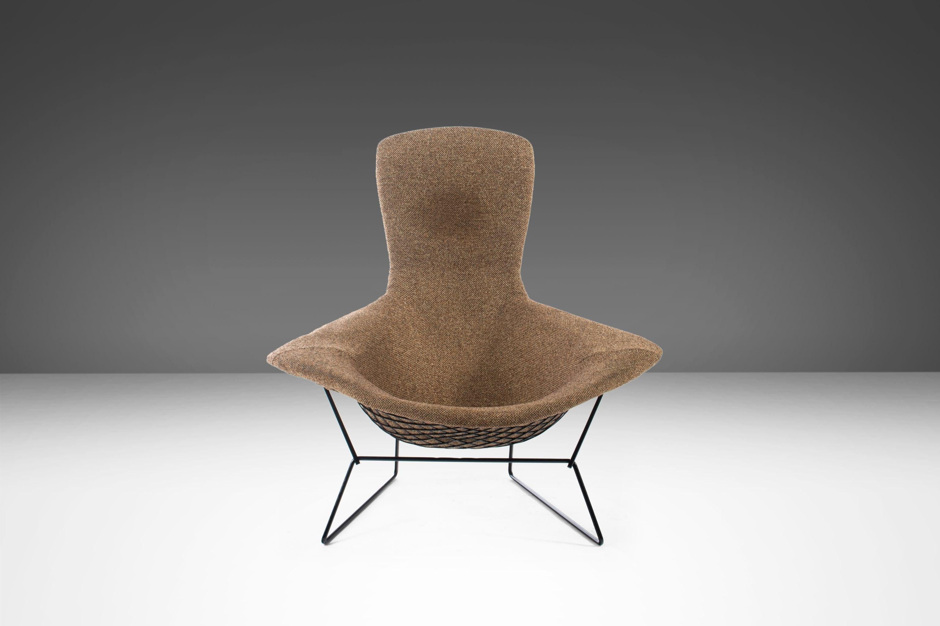 Authentic Bird Lounge Chair and Ottoman by Harry Bertoia for Knoll, USA, 1960s In Good Condition For Sale In Deland, FL