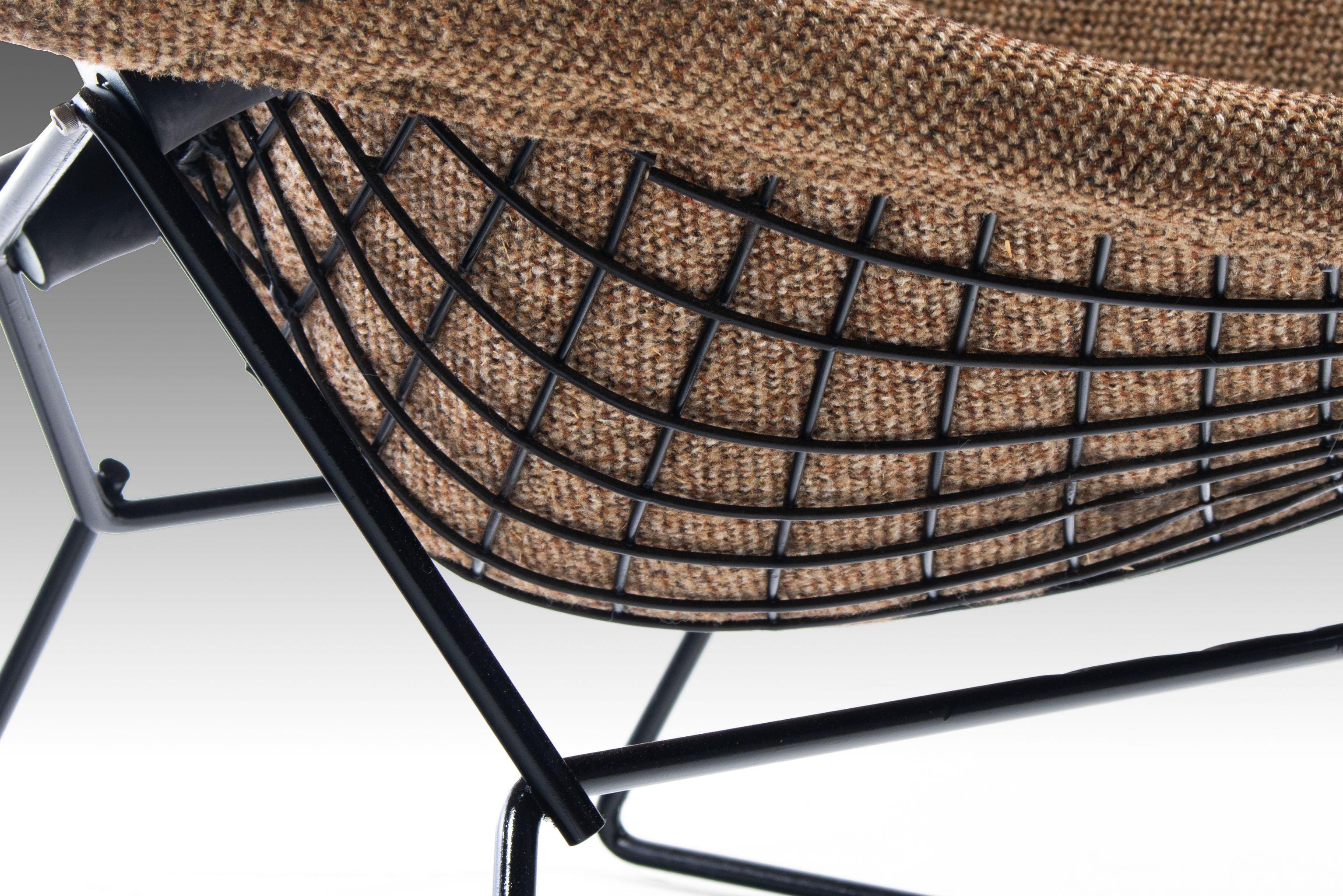 Metal Authentic Bird Lounge Chair and Ottoman by Harry Bertoia for Knoll, USA, 1960s For Sale