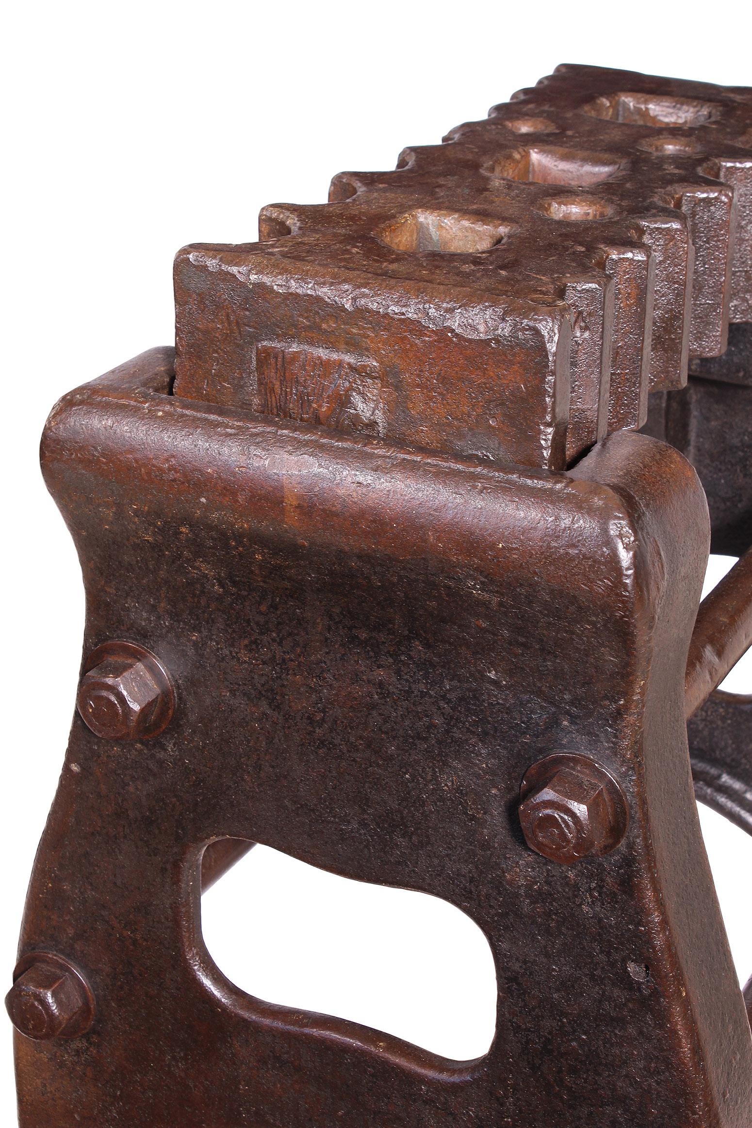 Authentic Blacksmiths Solid Cast-Iron Swage Block In Distressed Condition In Oakville, CT