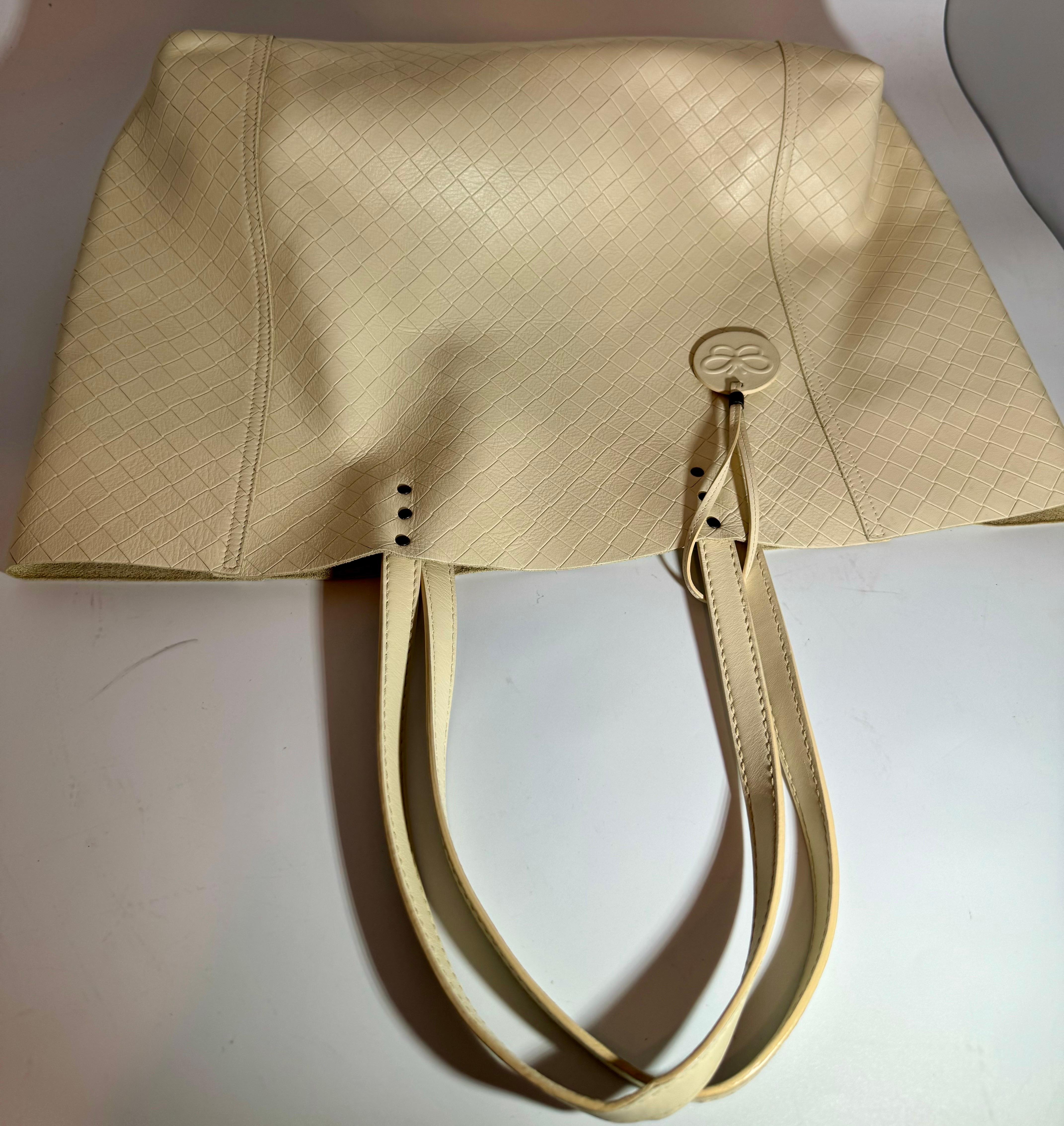 Authentic Bottega Veneta Intrecciato Tote Bag Beige Color Leather Women's Italy 8