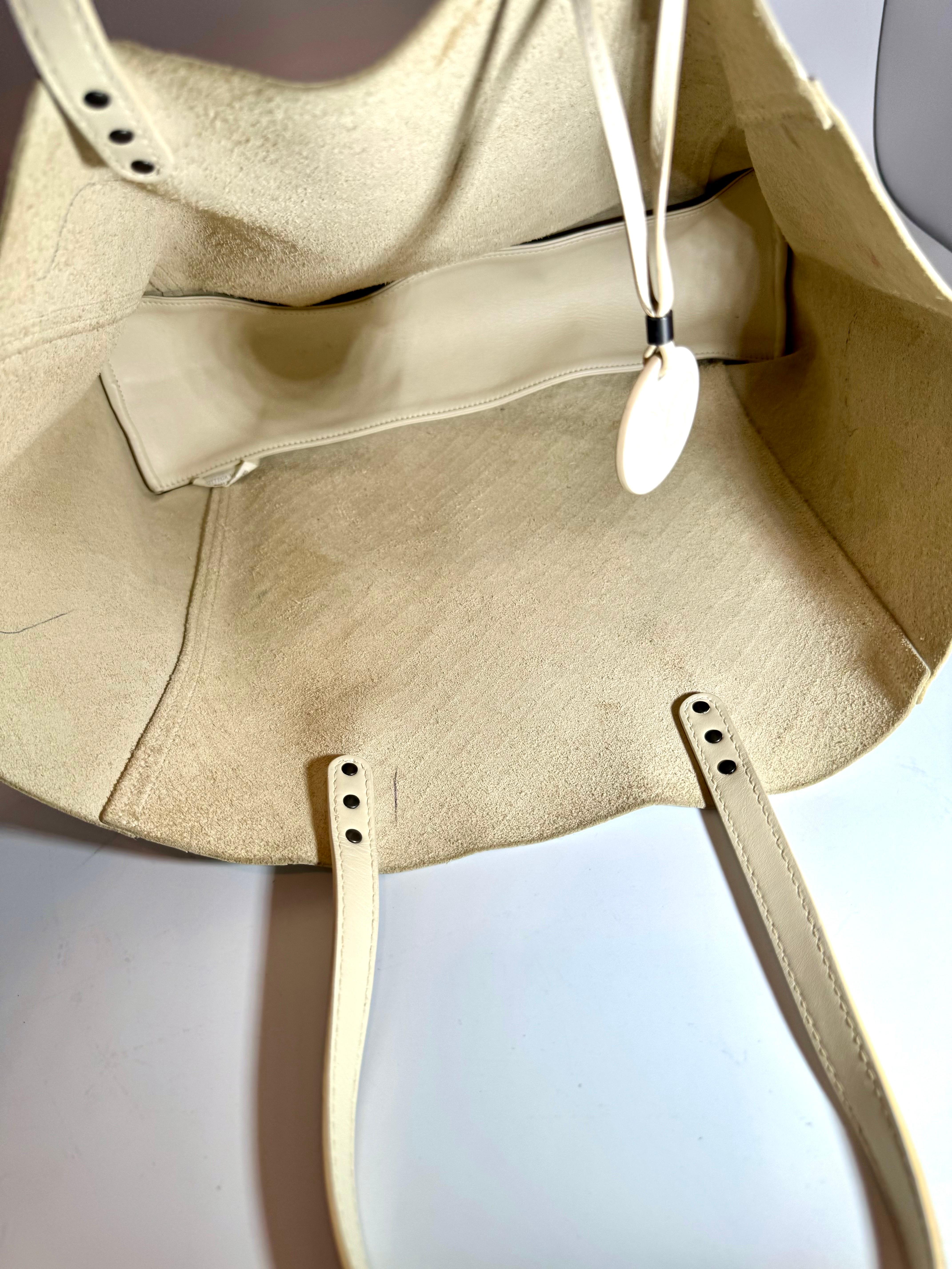 Authentic Bottega Veneta Intrecciato Tote Bag Beige Color Leather Women's Italy 2