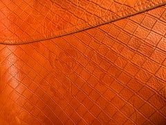Authentic Bottega Veneta Intrecciato Tote Bag Orange Color Leather Women's Italy