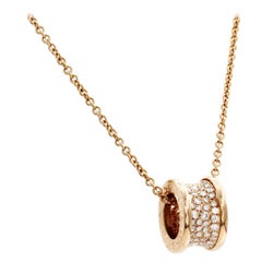 Authentique Collier Bulgari Bvlgari en or rose 18 carats avec diamants B Zero 1