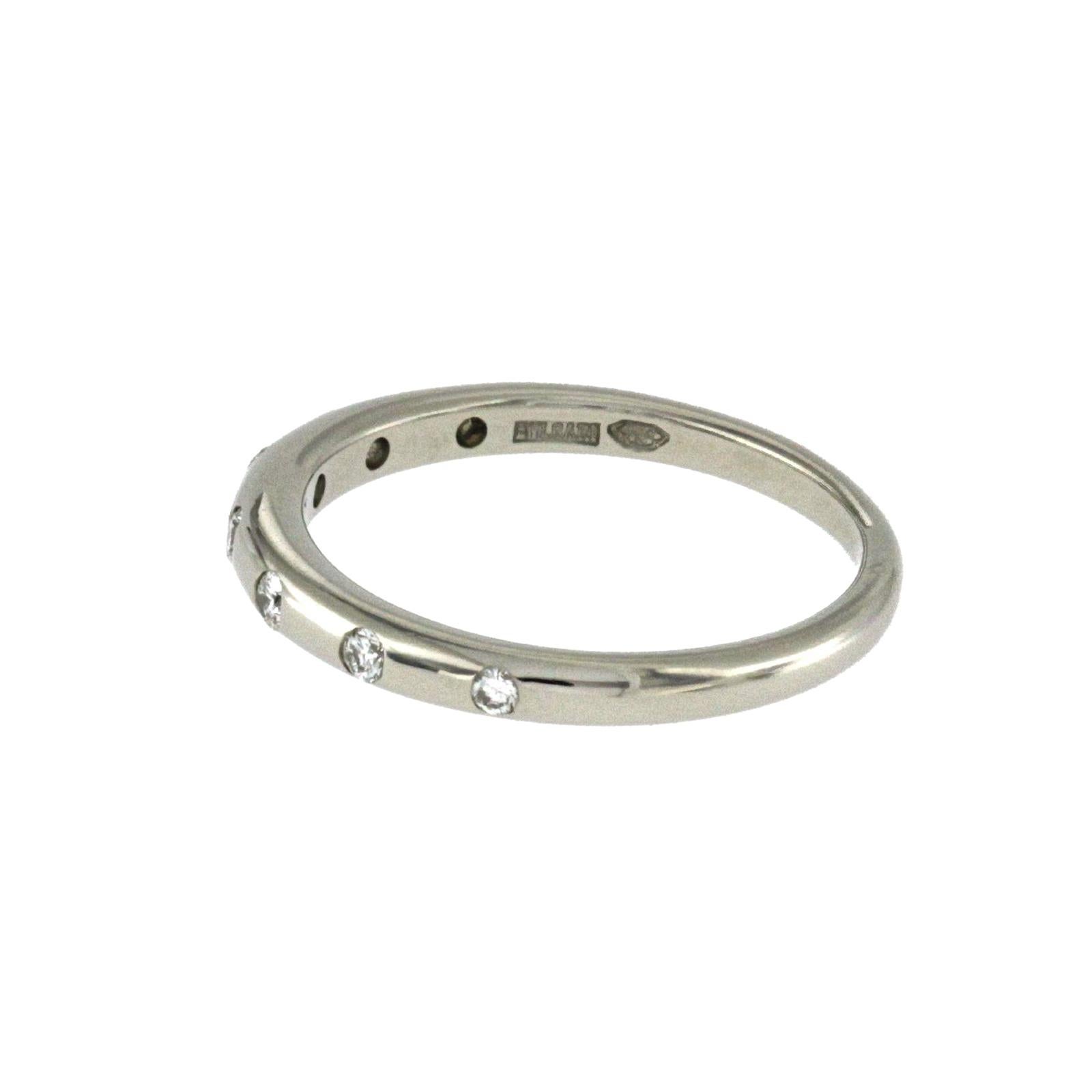 Women's Authentic Bulgari Bvlgari 18 Karat White Gold Wedding Band Ring
